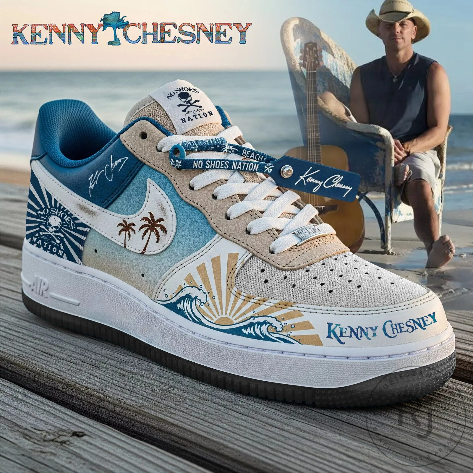 Kenny Chesney No Shoes Nation Beach Themed Custom Sneakers