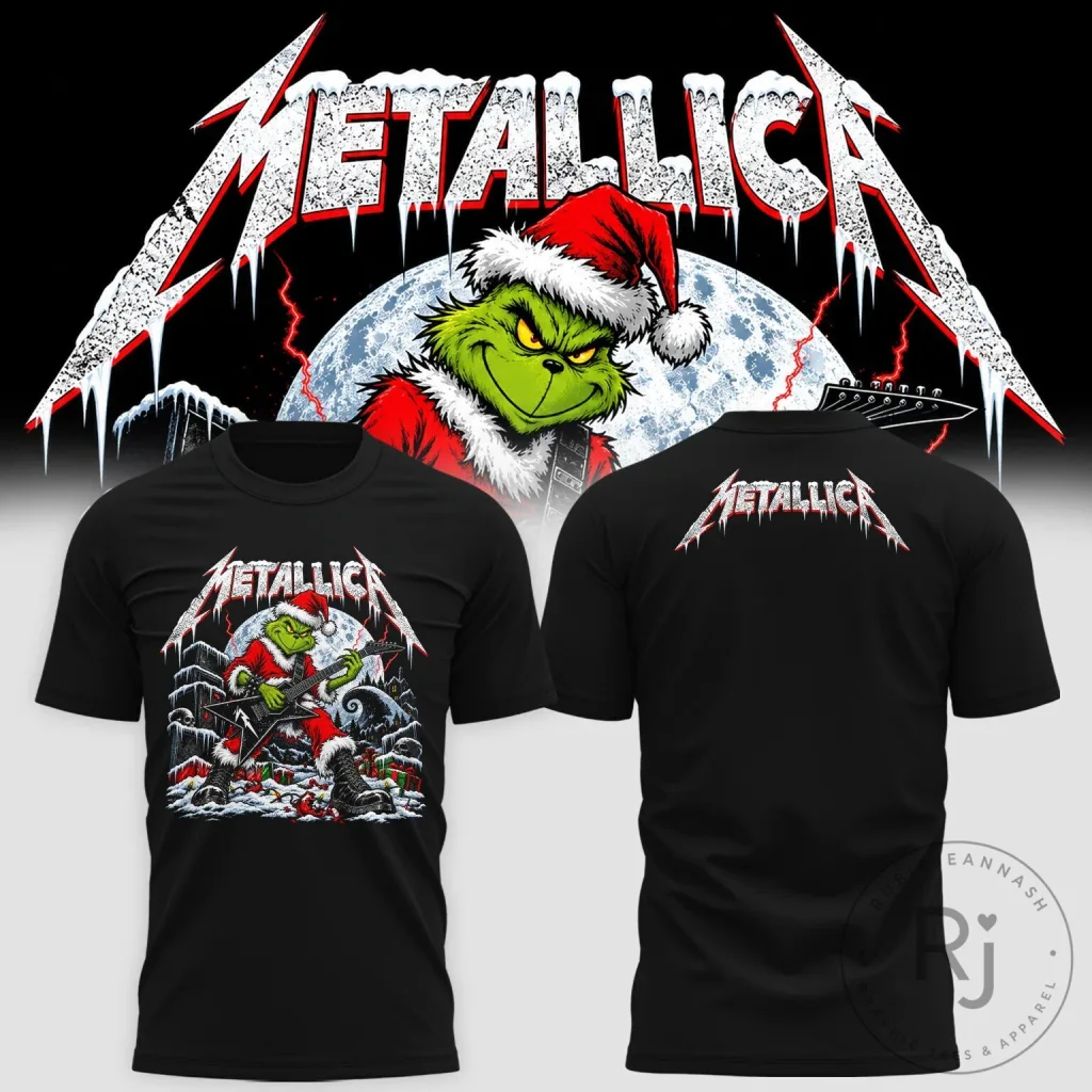 Metallica Grinch Christmas Holiday Gift Black T-Shirt Metallica Grinch Christmas Holiday Gift Black T-Shirt