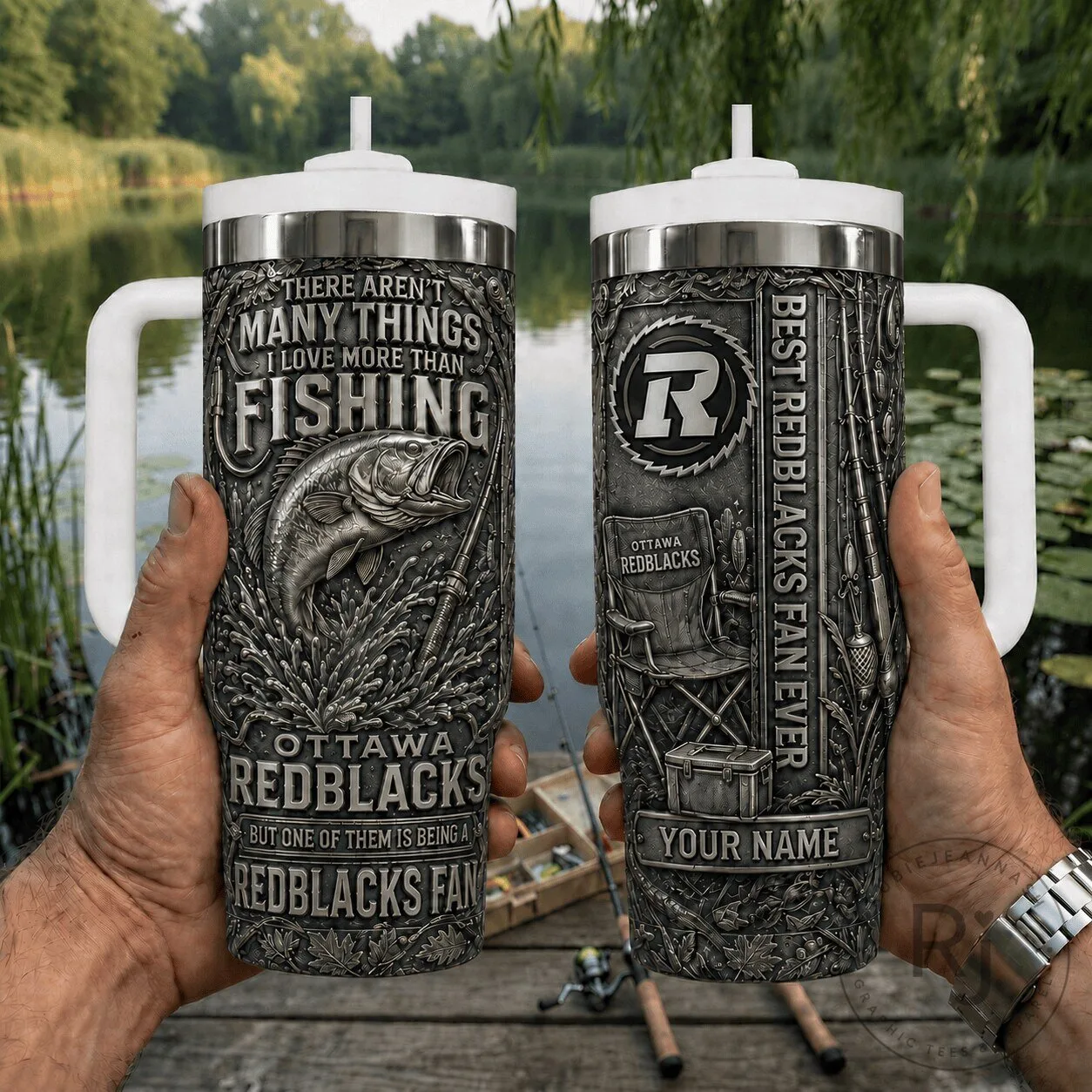 Ottawa Redblacks Fishing Fan Personalized Tumbler