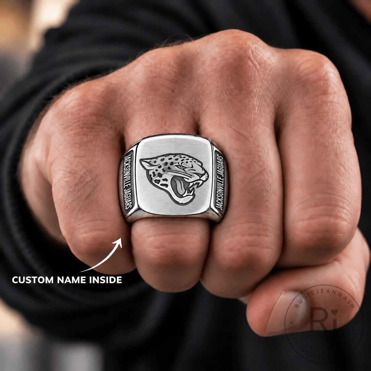 Jacksonville Jaguars NFL Football Team Logo Custom Engraved Ring