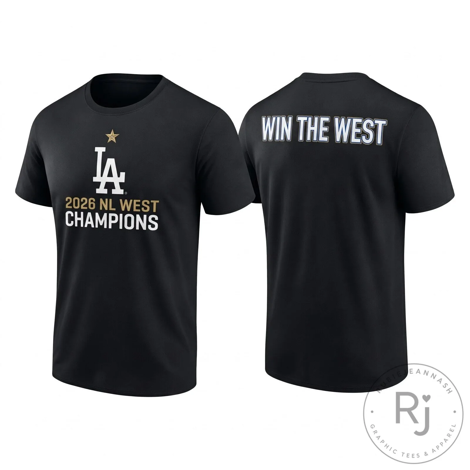 Black T-Shirt celebrating the 2026 National League West Champions, Los Angeles Dodgers 1 Black T-Shirt celebrating the 2026 National League West Champions, Los Angeles Dodgers