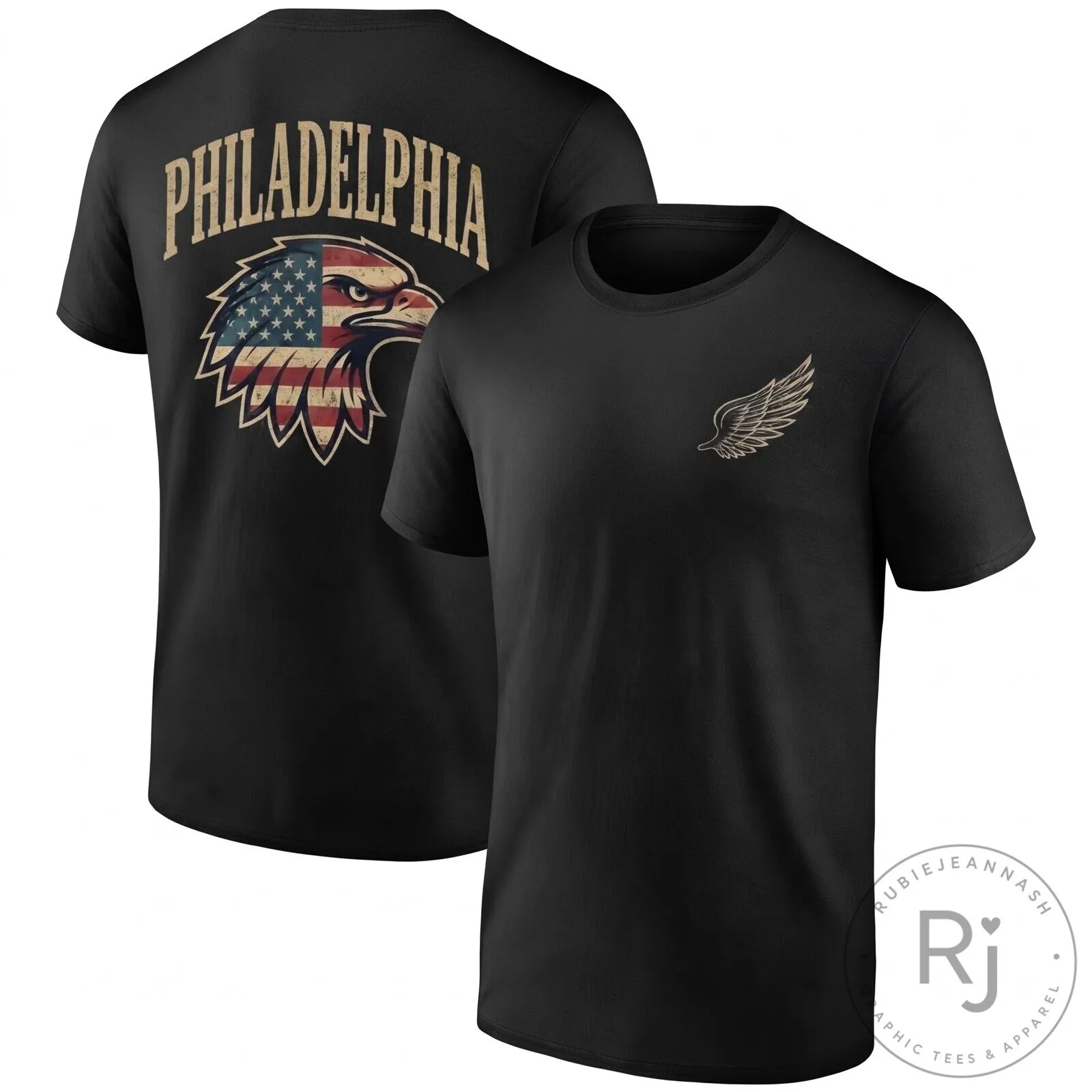 Philadelphia Eagles Salute To Service American Flag Eagle Black T-Shirt 10 Philadelphia Eagles Salute To Service American Flag Eagle Black T-Shirt