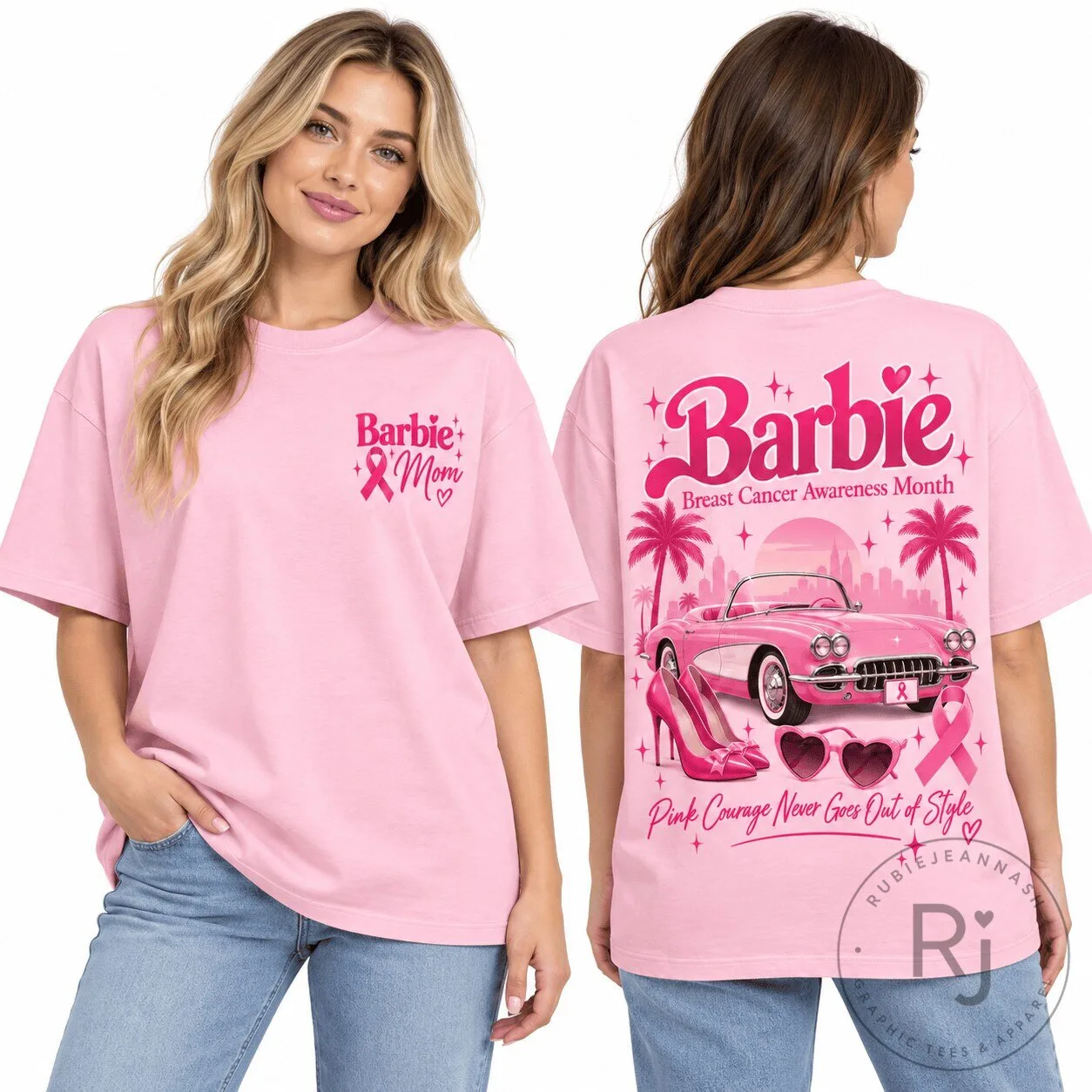 Barbie Breast Cancer Awareness Month Pink Ribbon T-Shirt