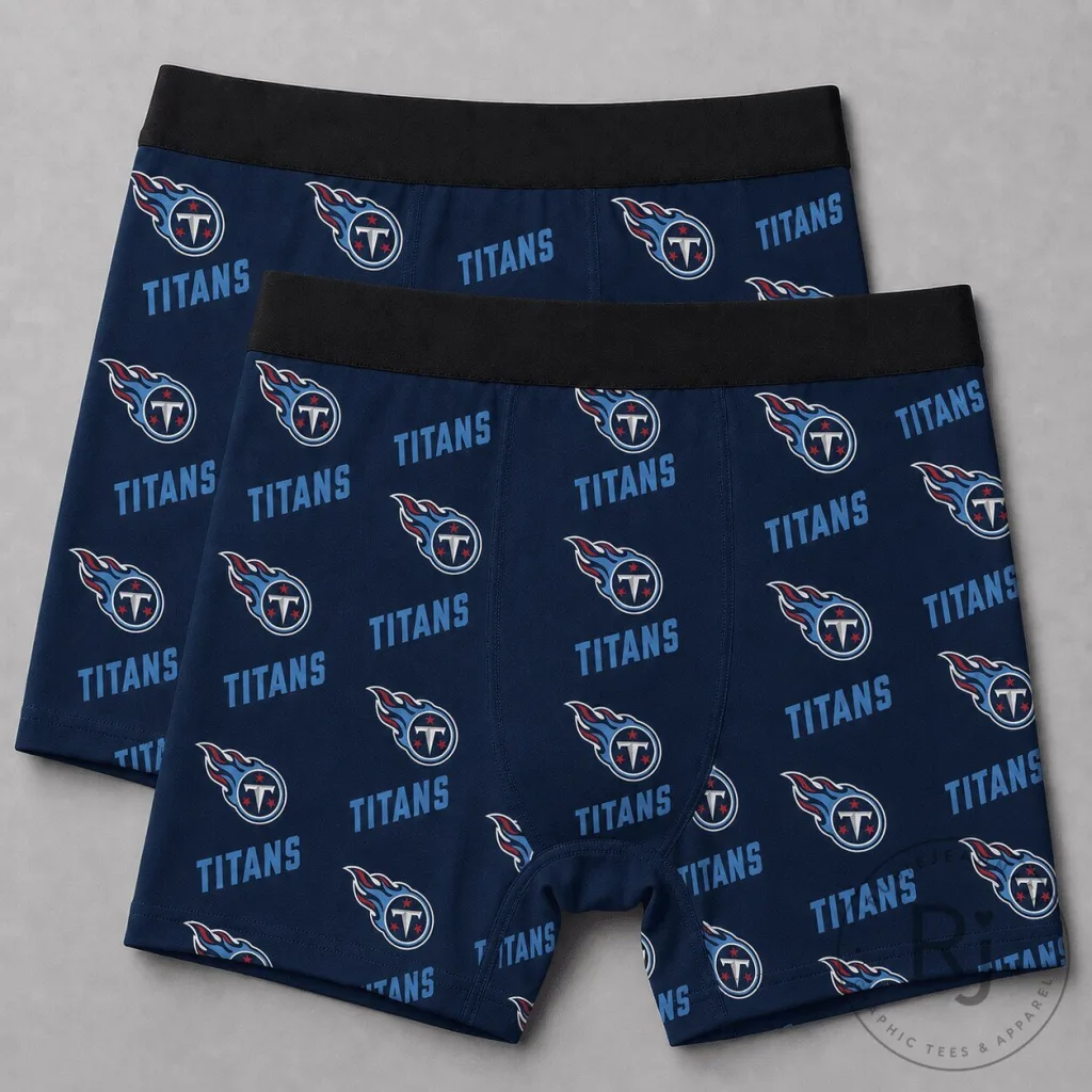 Tennessee Titans NFL Football Team Logo Pattern Men's Boxer Briefs Underwear Tennessee Titans NFL Football Team Logo Pattern Men's Boxer Briefs Underwear
