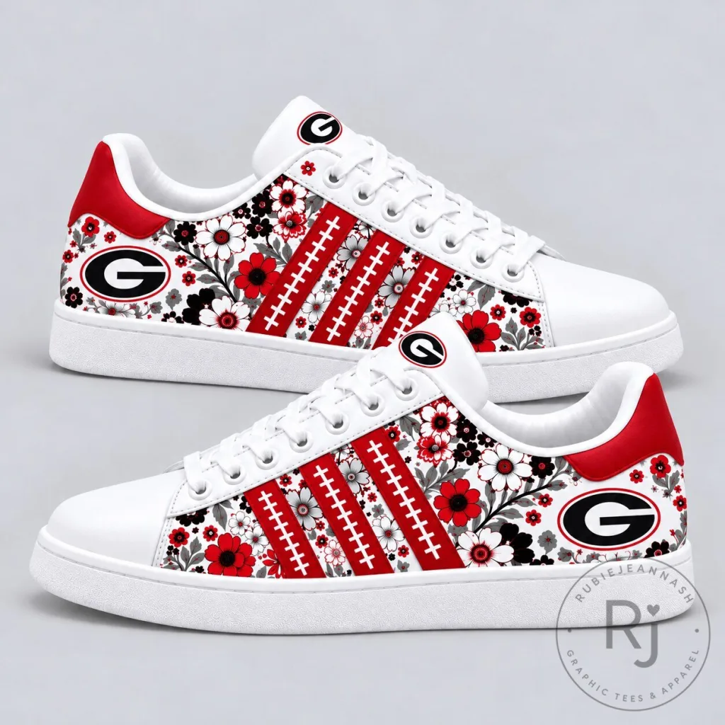 Georgia Bulldogs Floral Superstar Team Spirit Shoes Georgia Bulldogs Floral Superstar Team Spirit Shoes