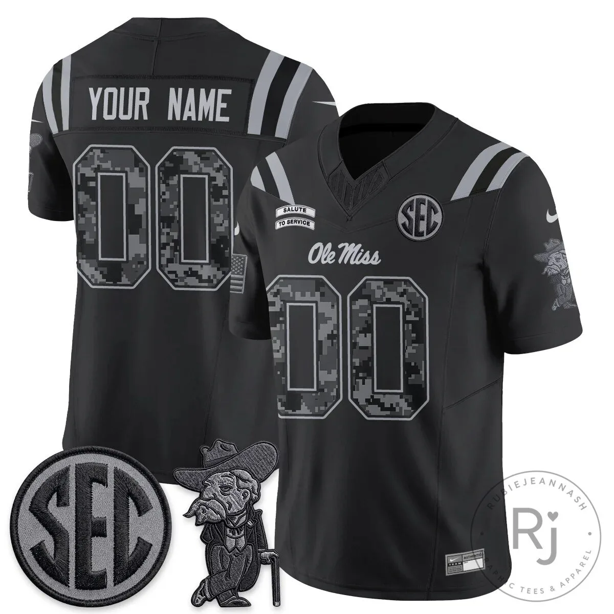 Ole Miss Rebels 2026 Salute to Service Vapor Custom Football Jersey 45 Ole Miss Rebels 2026 Salute to Service Vapor Custom Football Jersey