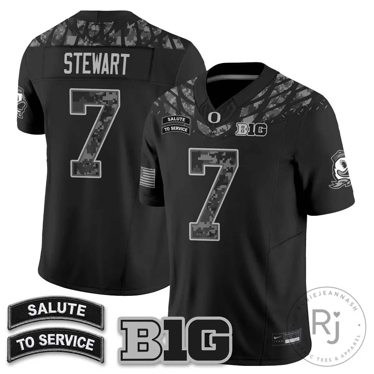 Oregon Ducks Salute to Service Black Football Jersey 50 Oregon Ducks Salute to Service Black Football Jersey