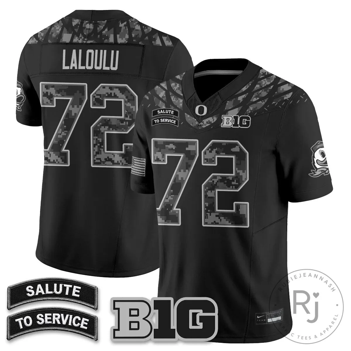 Oregon Ducks Salute to Service Black Football Jersey 53 Oregon Ducks Salute to Service Black Football Jersey