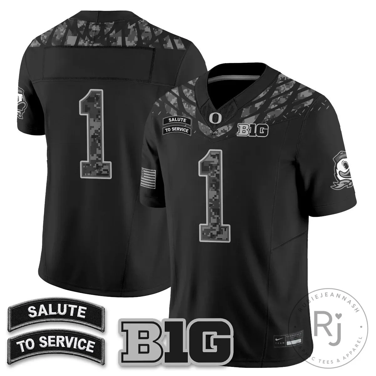 Oregon Ducks Salute to Service Black Football Jersey 57 Oregon Ducks Salute to Service Black Football Jersey