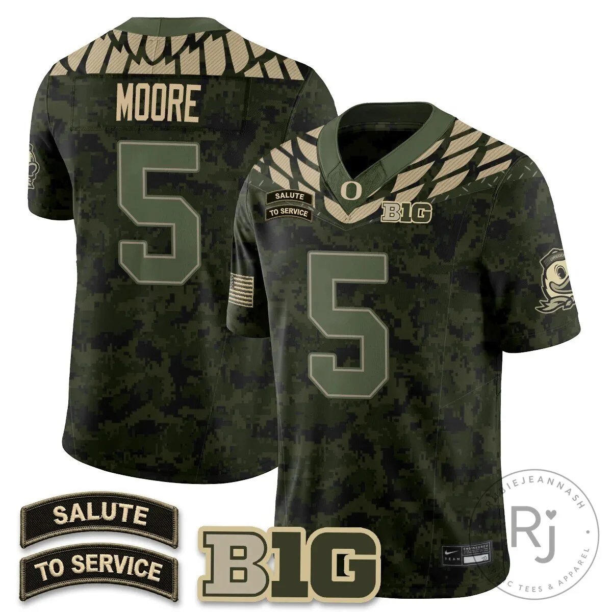Oregon Ducks Salute to Service Black Football Jersey 59 Oregon Ducks Salute to Service Black Football Jersey