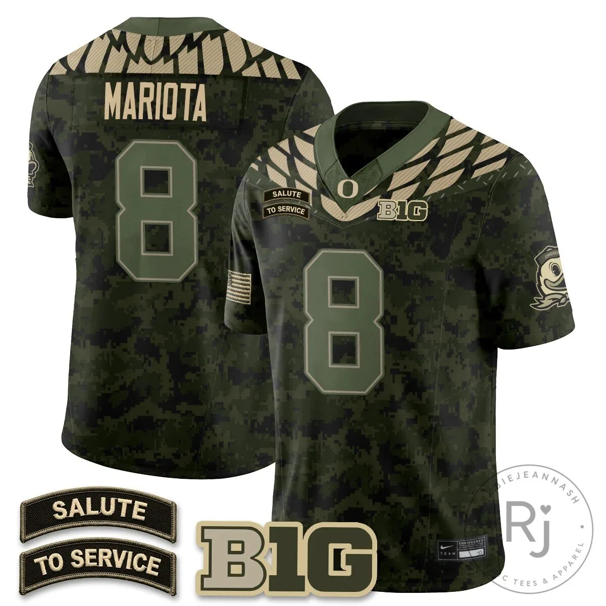 Oregon Ducks Salute to Service Black Football Jersey 65 Oregon Ducks Salute to Service Black Football Jersey