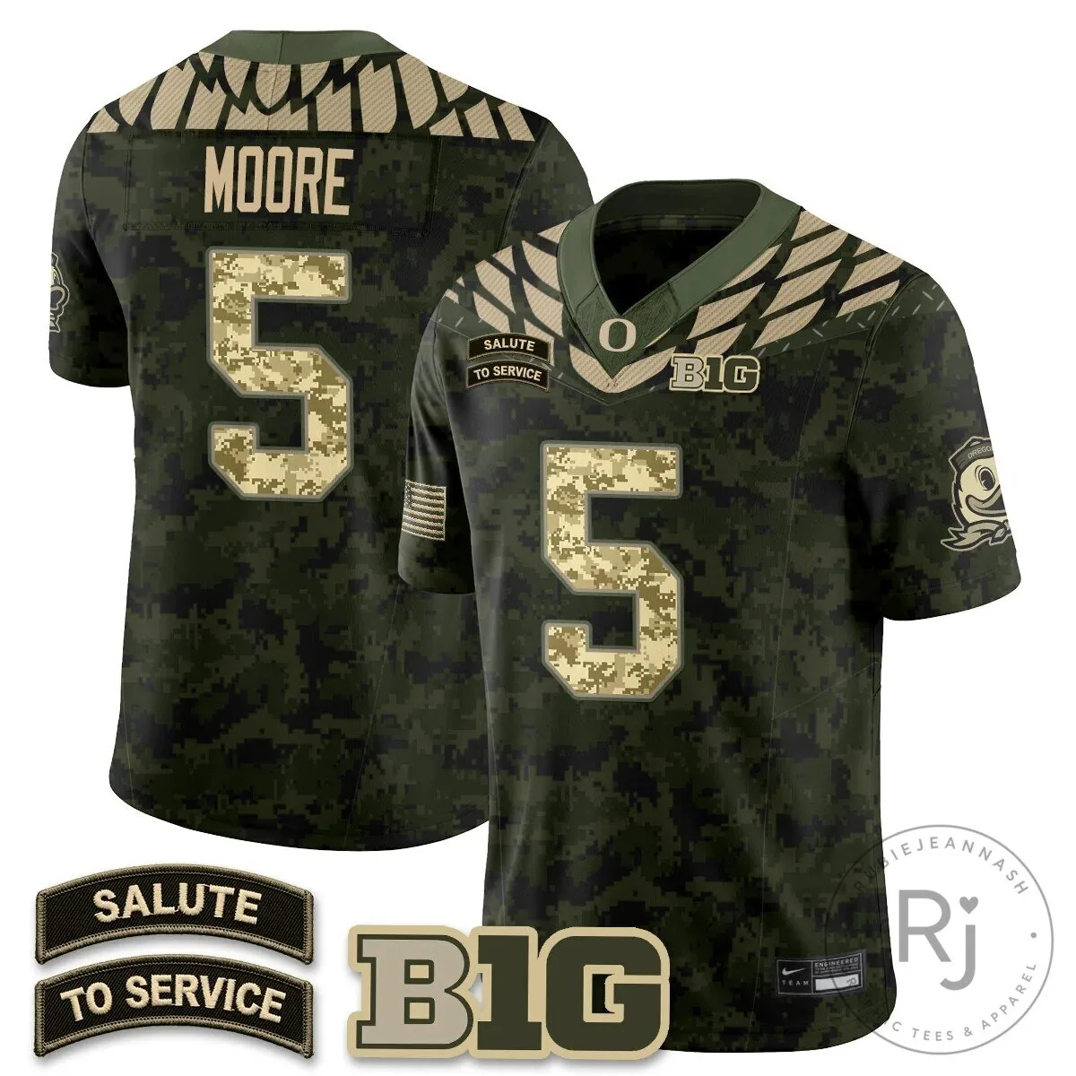 Oregon Ducks Salute to Service Black Football Jersey 70 Oregon Ducks Salute to Service Black Football Jersey