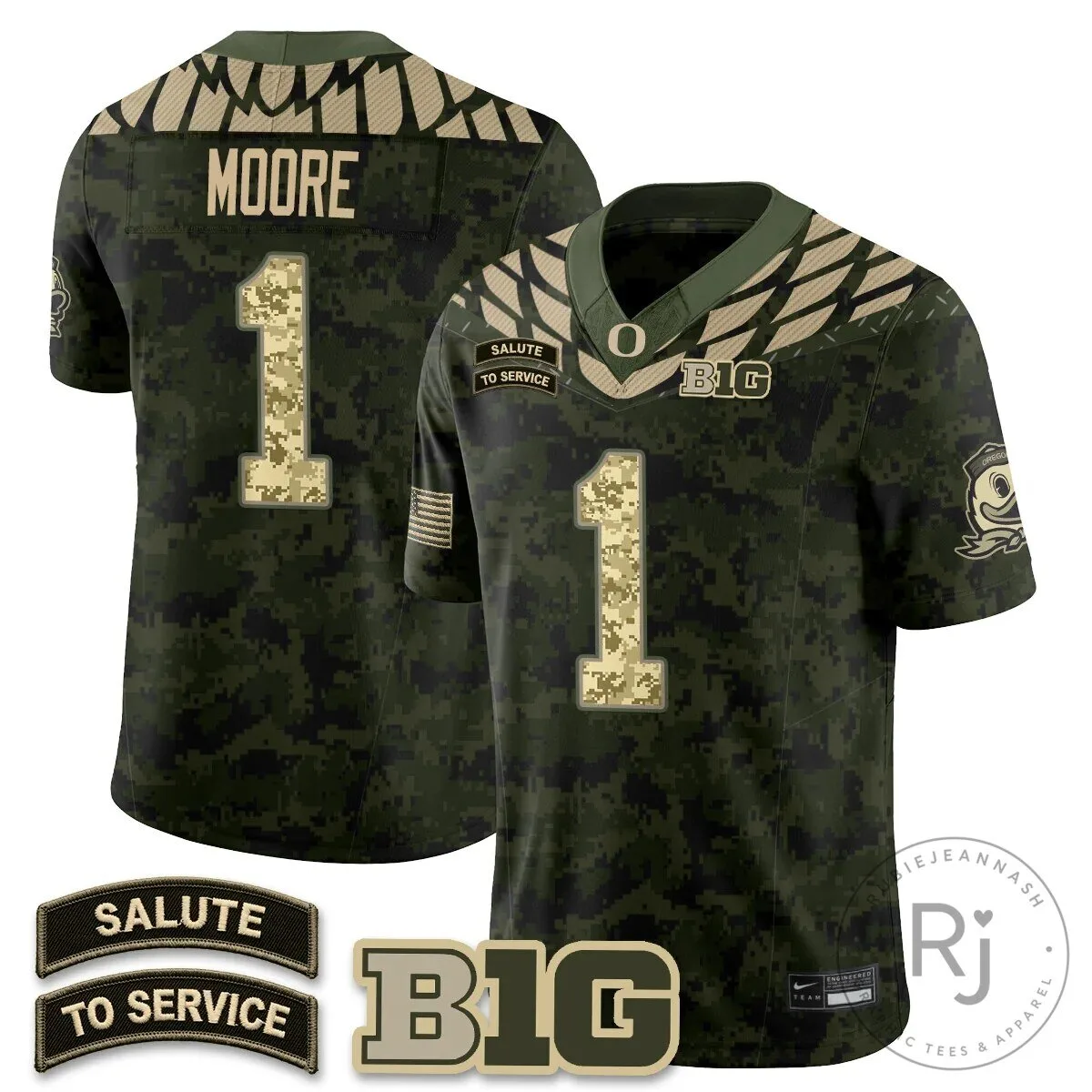 Oregon Ducks Salute to Service Black Football Jersey 71 Oregon Ducks Salute to Service Black Football Jersey