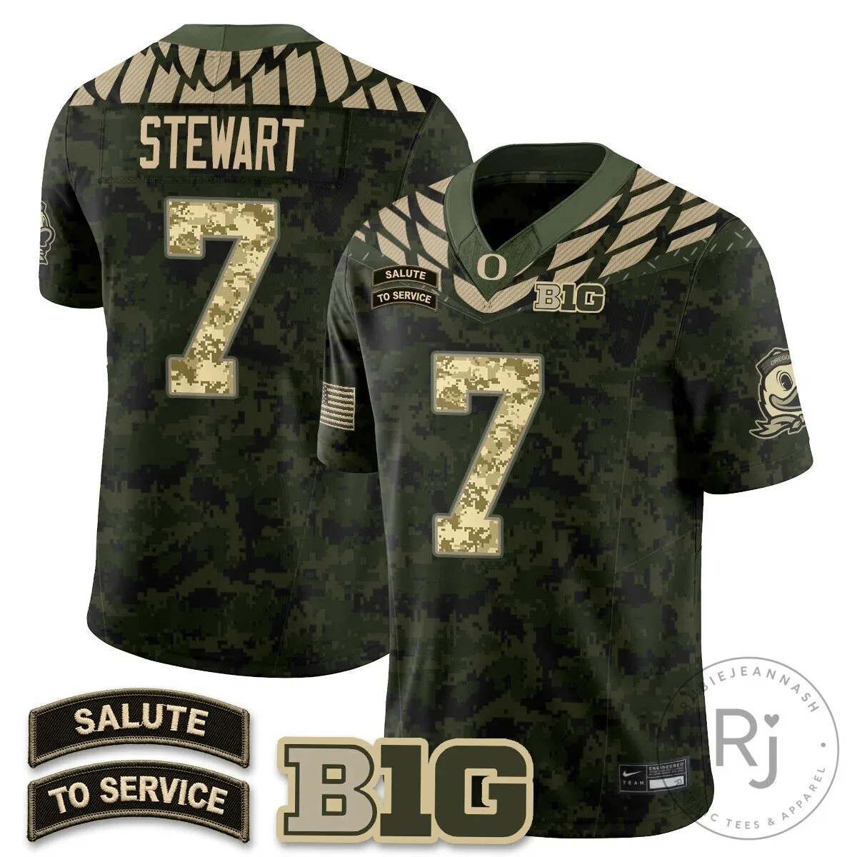 Oregon Ducks Salute to Service Black Football Jersey 72 Oregon Ducks Salute to Service Black Football Jersey