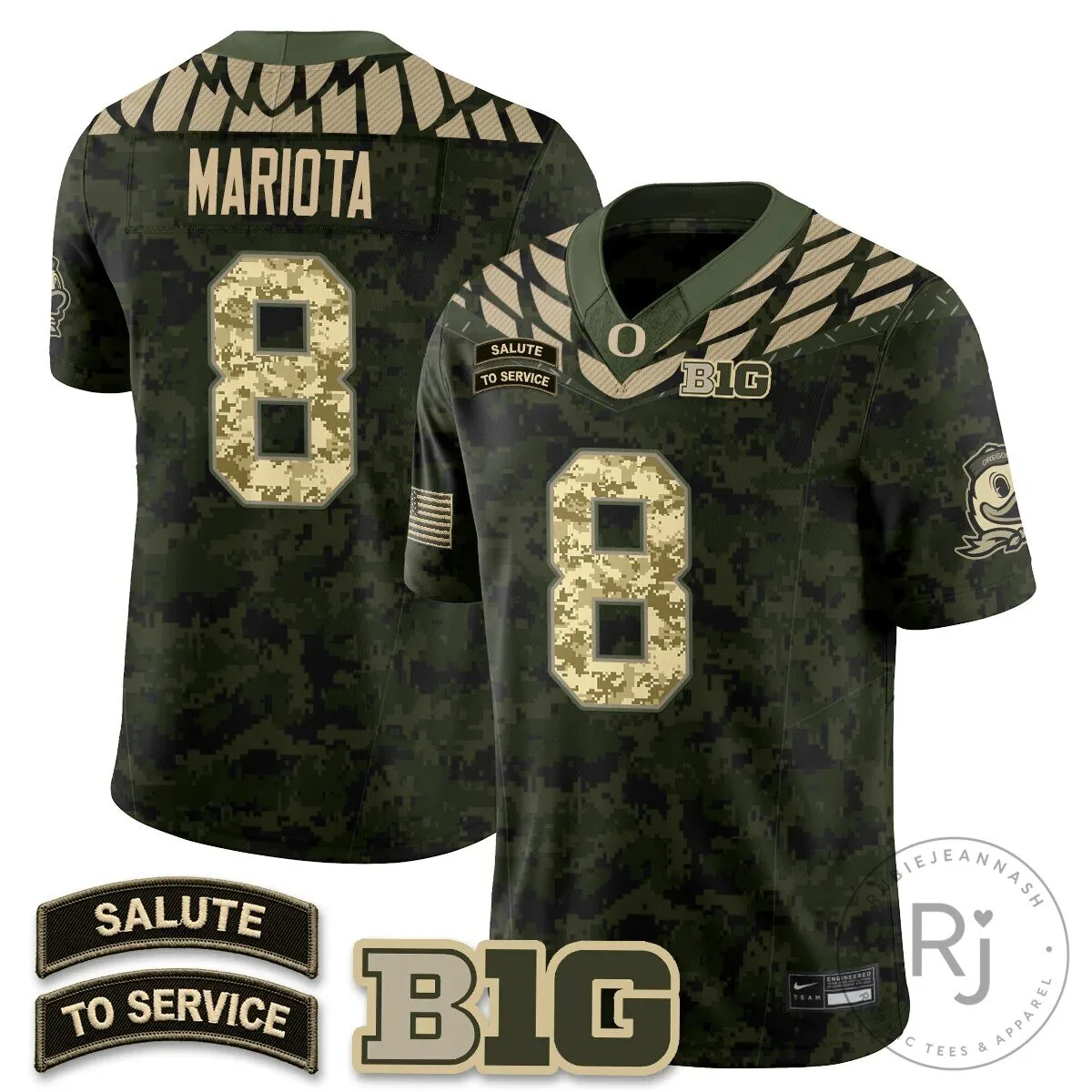 Oregon Ducks Salute to Service Black Football Jersey 76 Oregon Ducks Salute to Service Black Football Jersey