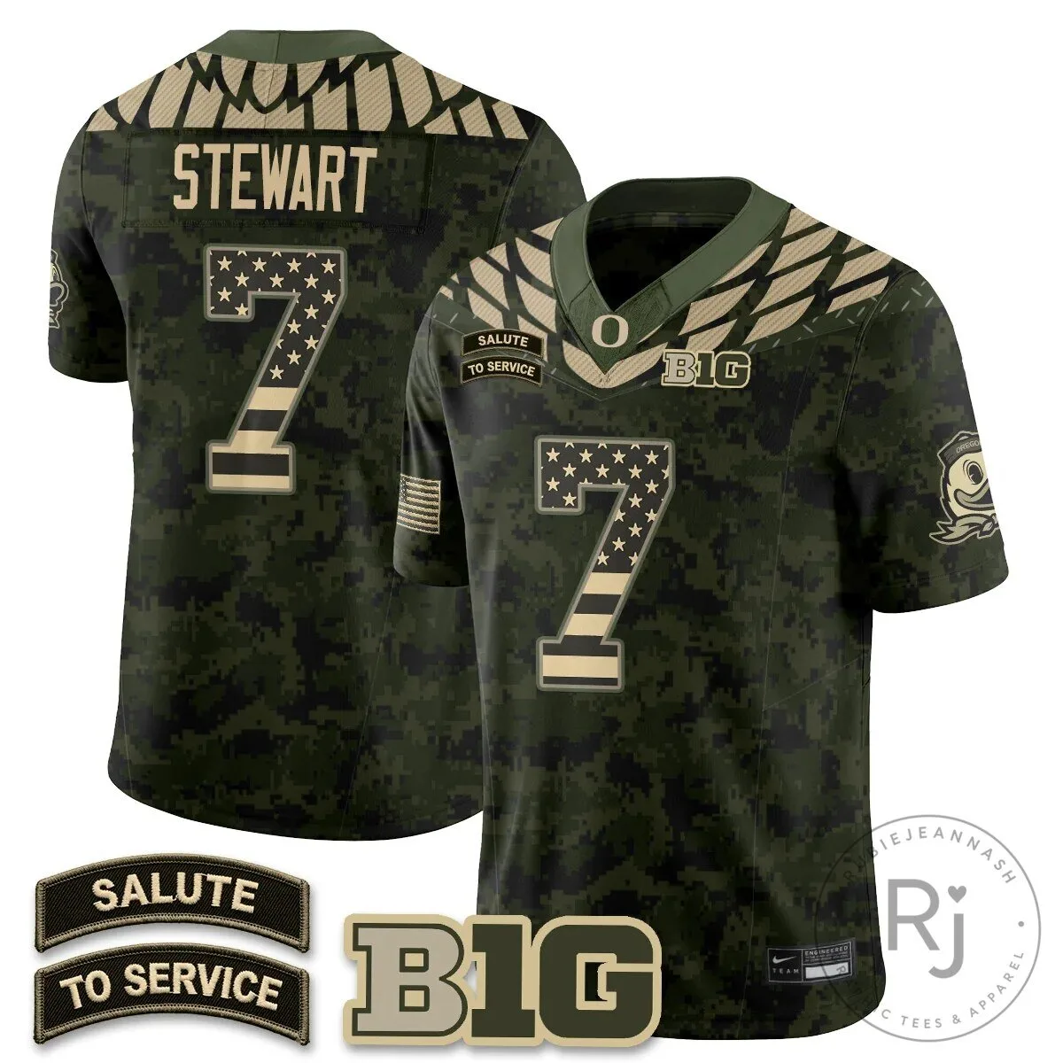 Oregon Ducks Salute to Service Black Football Jersey 83 Oregon Ducks Salute to Service Black Football Jersey
