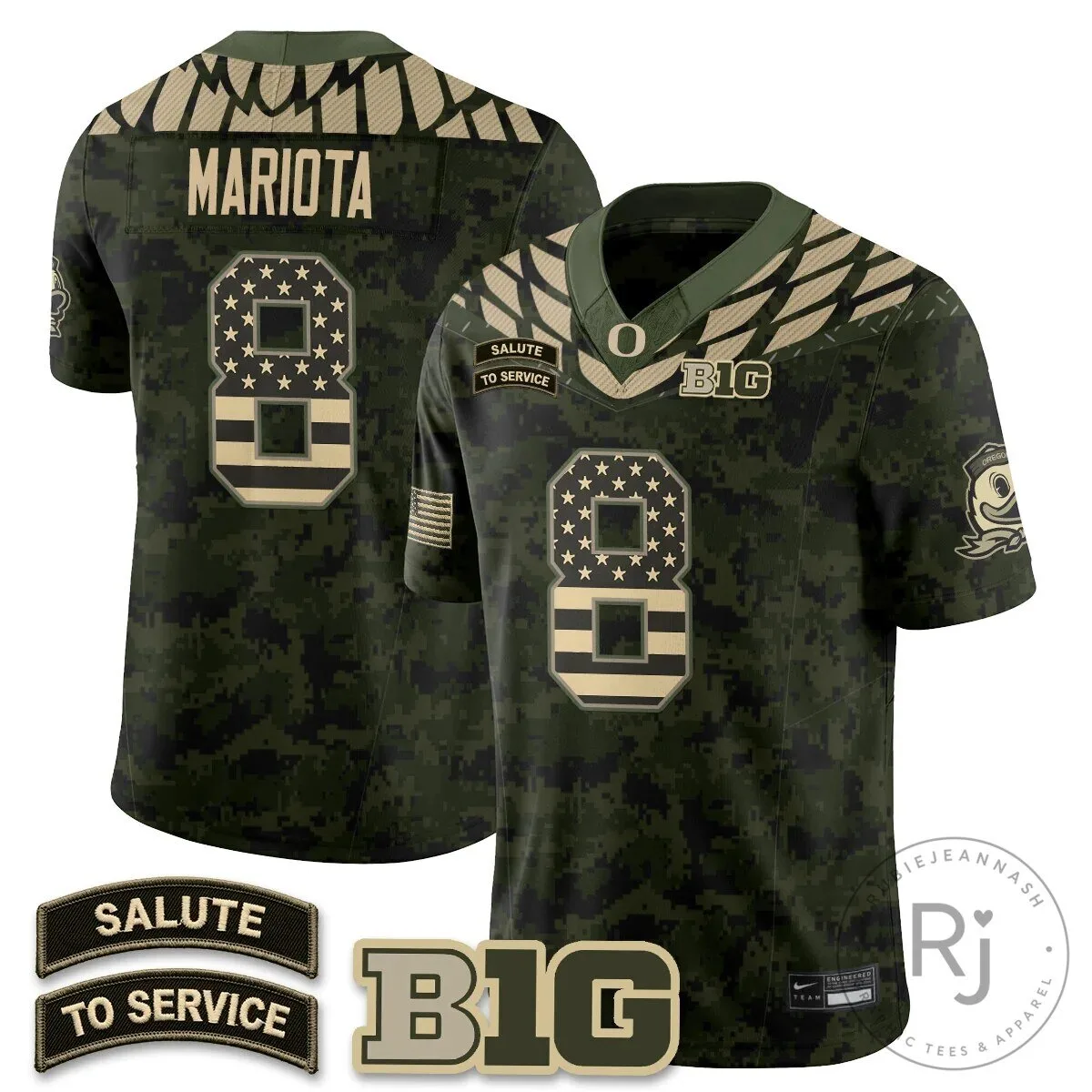 Oregon Ducks Salute to Service Black Football Jersey 87 Oregon Ducks Salute to Service Black Football Jersey