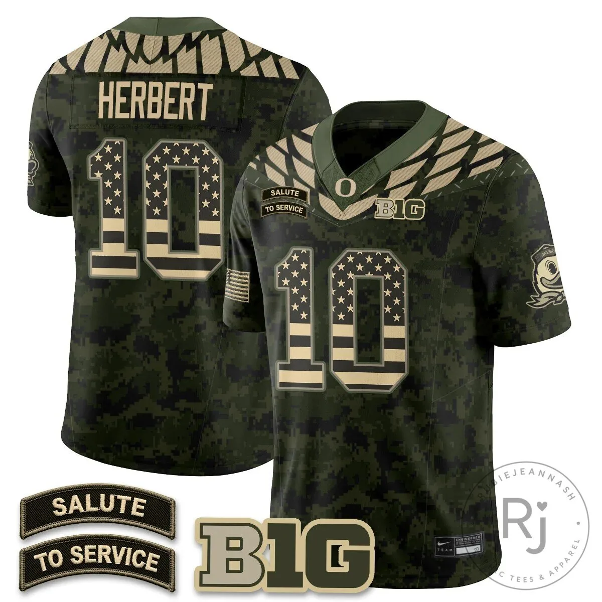 Oregon Ducks Salute to Service Black Football Jersey 88 Oregon Ducks Salute to Service Black Football Jersey