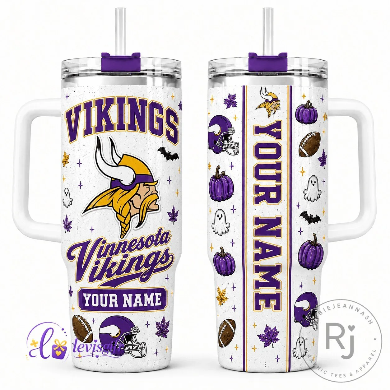 Minnesota Vikings Halloween Personalized Football Fan Tumbler