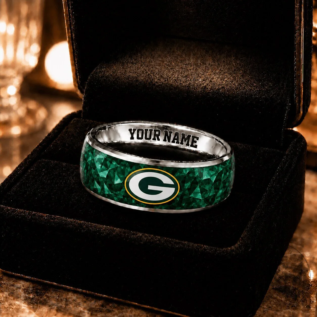 Green Bay Packers National Football League Custom Engraved Name Ring 2 Green Bay Packers National Football League Custom Engraved Name Ring