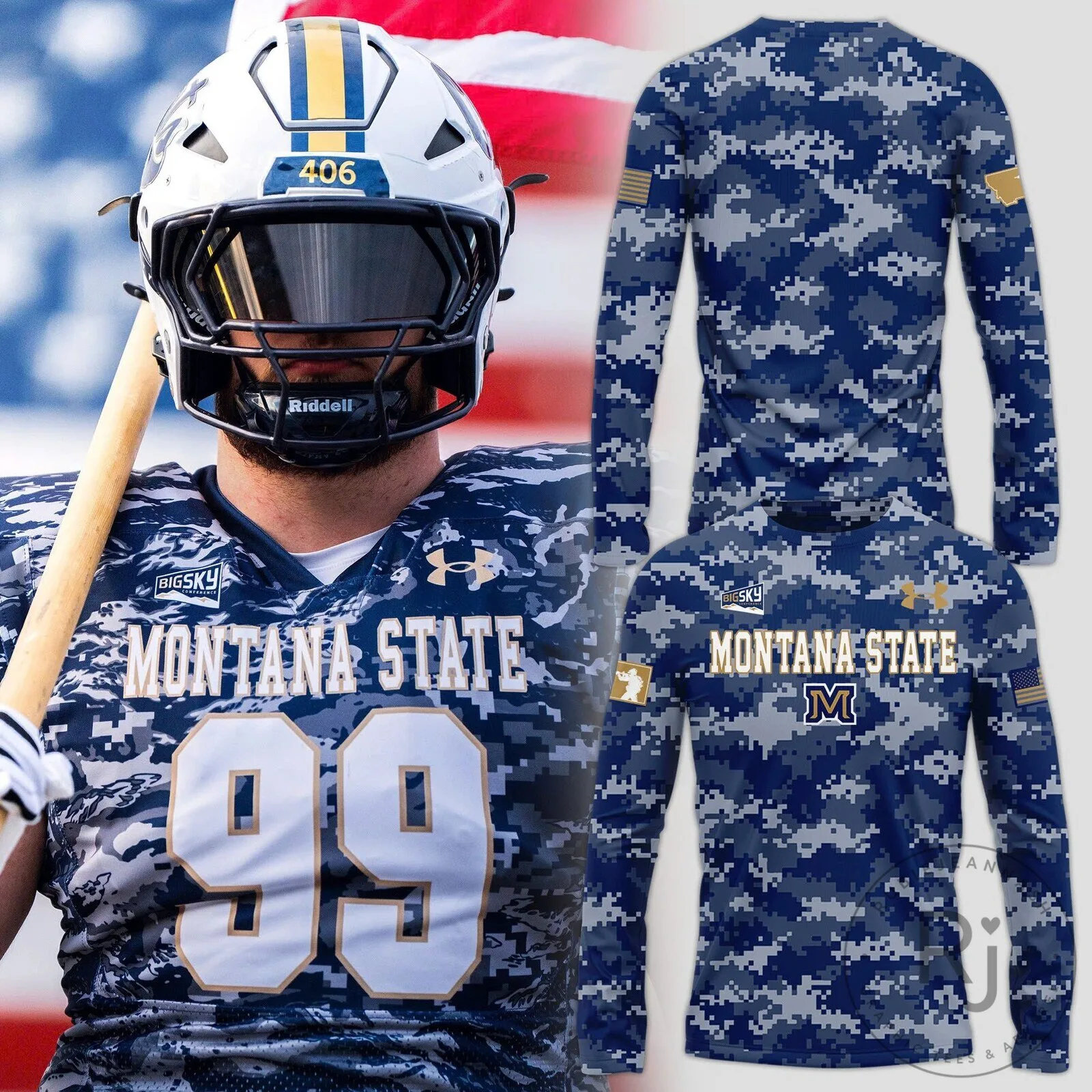 Montana State Football Salute to Service Long Sleeve Shirt