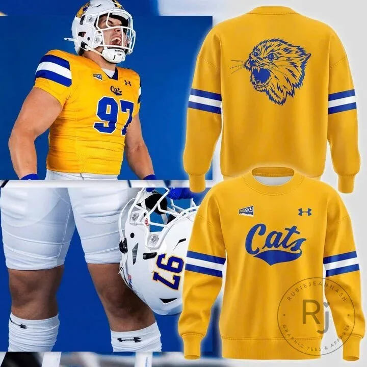 Montana State Football Cats Team Logo Gold Sweatshirt