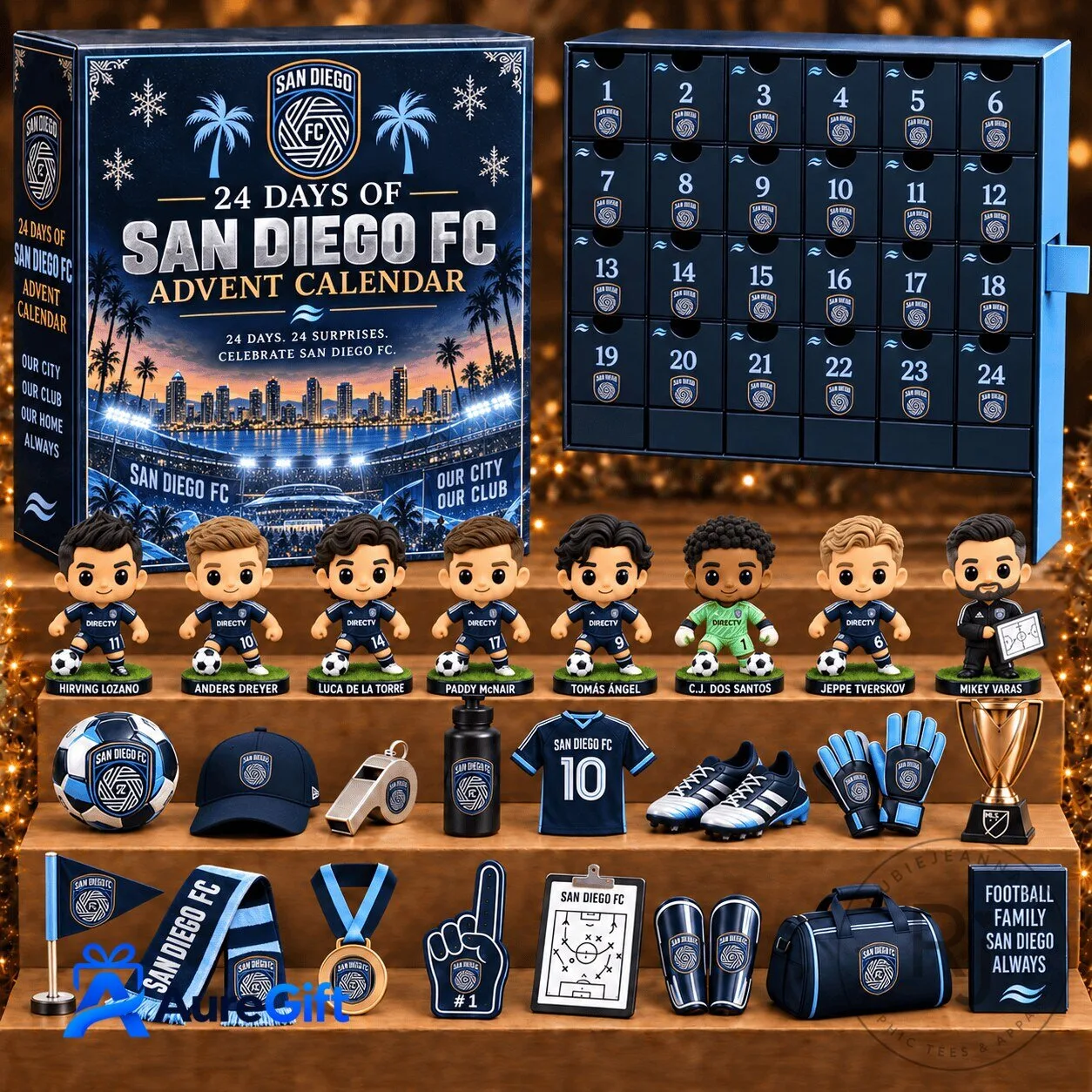 San Diego FC MLS 24 Days of Advent Calendar Blind Box with Soccer Player Figurines