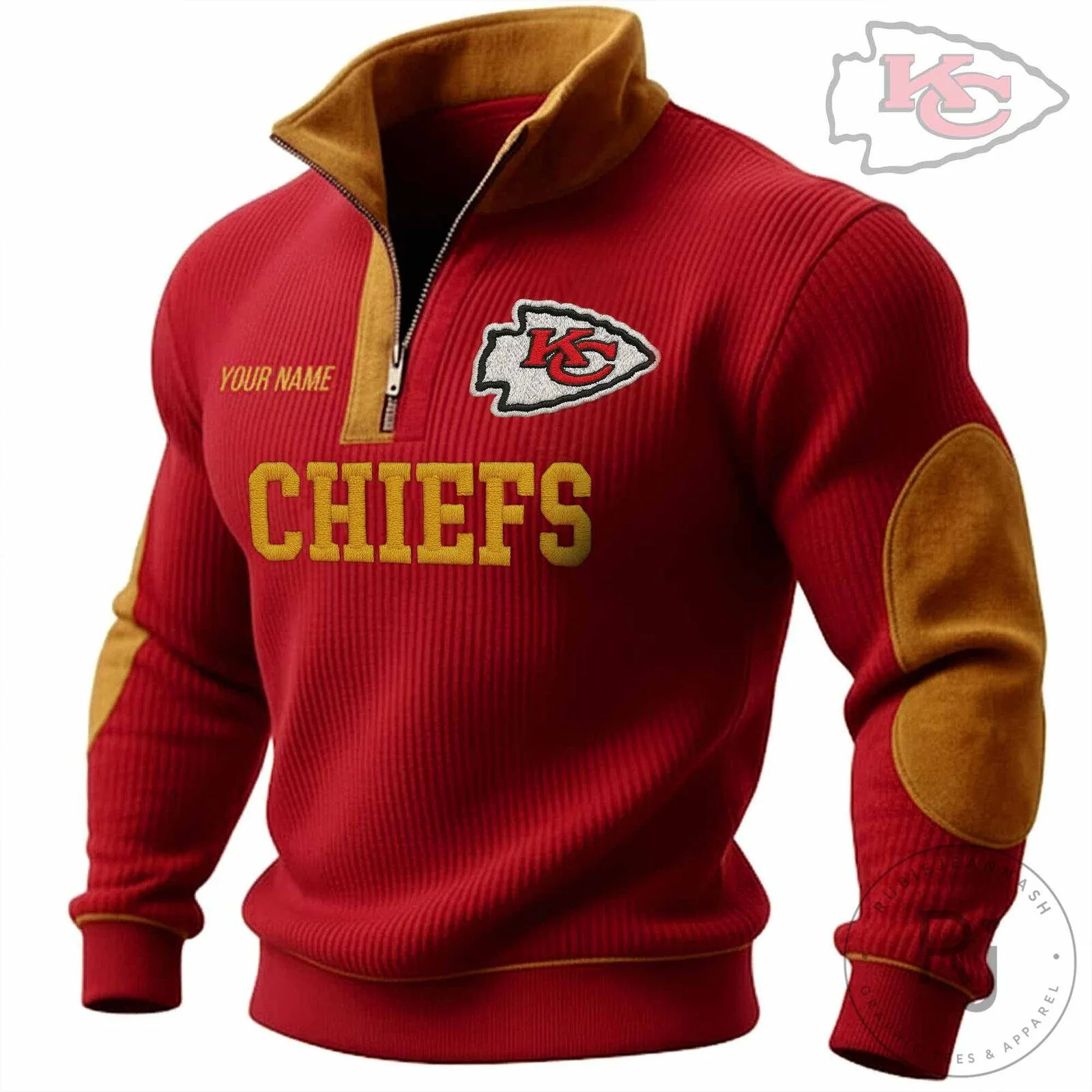 Kansas City Chiefs Embroidered Quarter Zip Pullover Sweatshirt 5 Kansas City Chiefs Embroidered Quarter Zip Pullover Sweatshirt