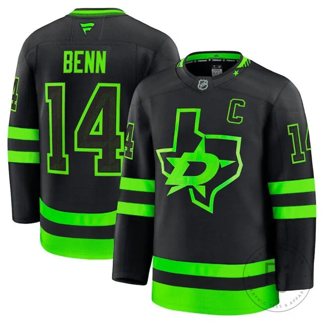 Black Dallas Stars Jamie Benn 2024-25 Alternate Stitched Hockey Jersey