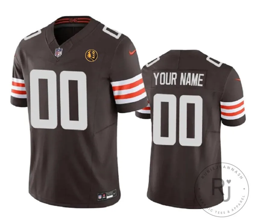 Custom Cleveland Browns Brown Football Jersey with Your Name and Number