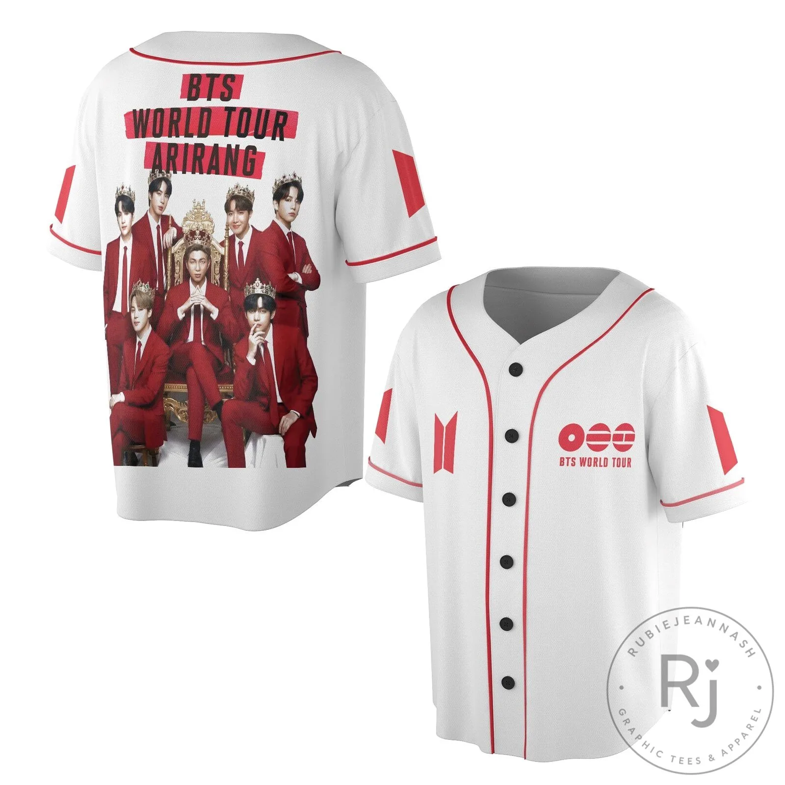 BTS World Tour Arirang K-Pop Group Baseball Jersey