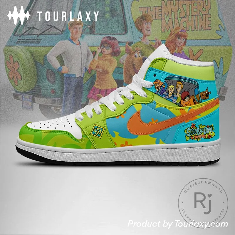 Scooby Doo Mystery Machine Gang Cartoon High Top Sneakers 8 Scooby Doo Mystery Machine Gang Cartoon High Top Sneakers