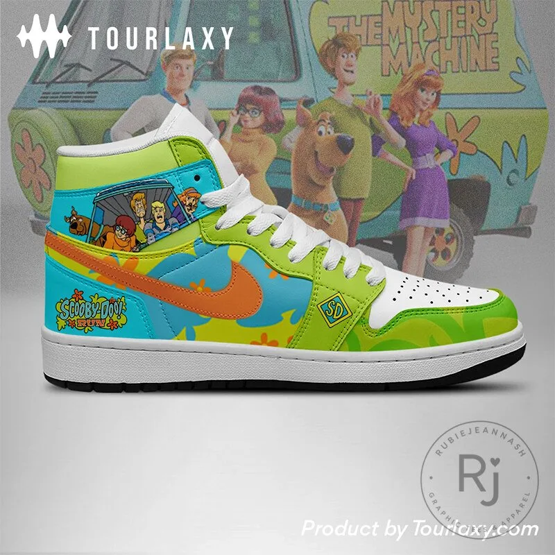 Scooby Doo Mystery Machine Gang Cartoon High Top Sneakers 9 Scooby Doo Mystery Machine Gang Cartoon High Top Sneakers