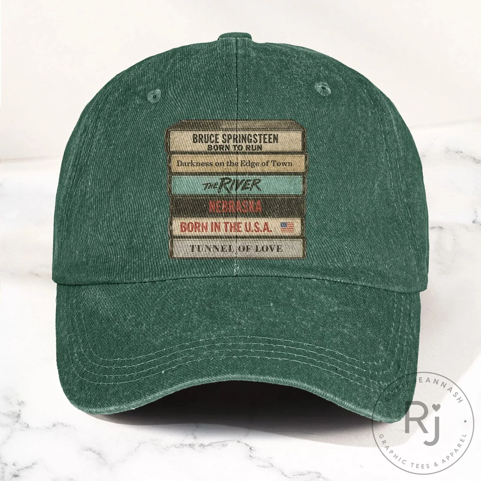 Bruce Springsteen Album Cassette Tapes Blue Denim Cap Hat 16 Bruce Springsteen Album Cassette Tapes Blue Denim Cap Hat