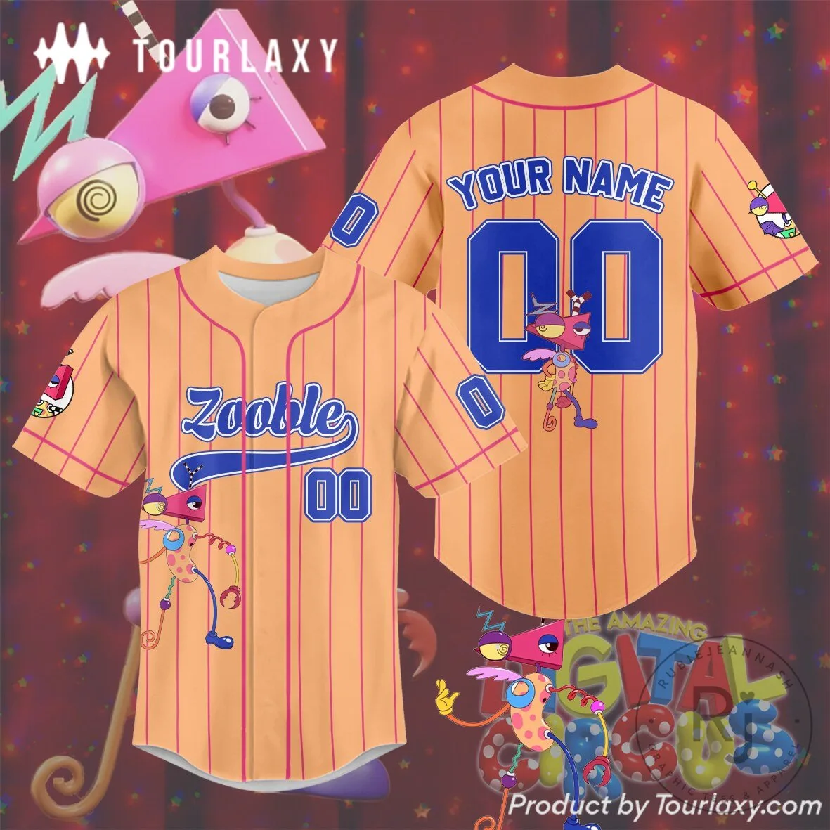 Zooble The Amazing Digital Circus Baseball Jersey