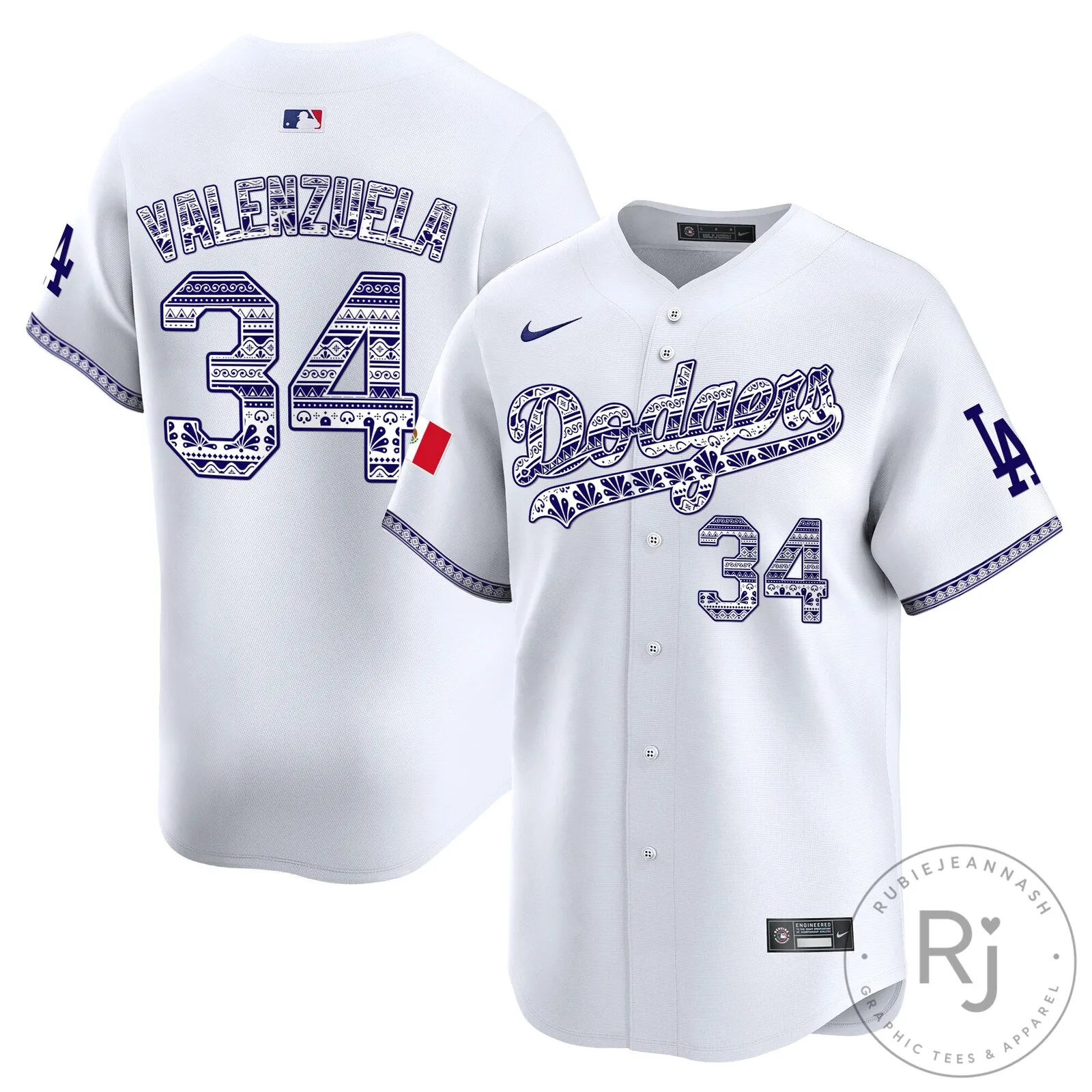 Los Angeles Dodgers Fernando Valenzuela Mexico Baseball Jersey