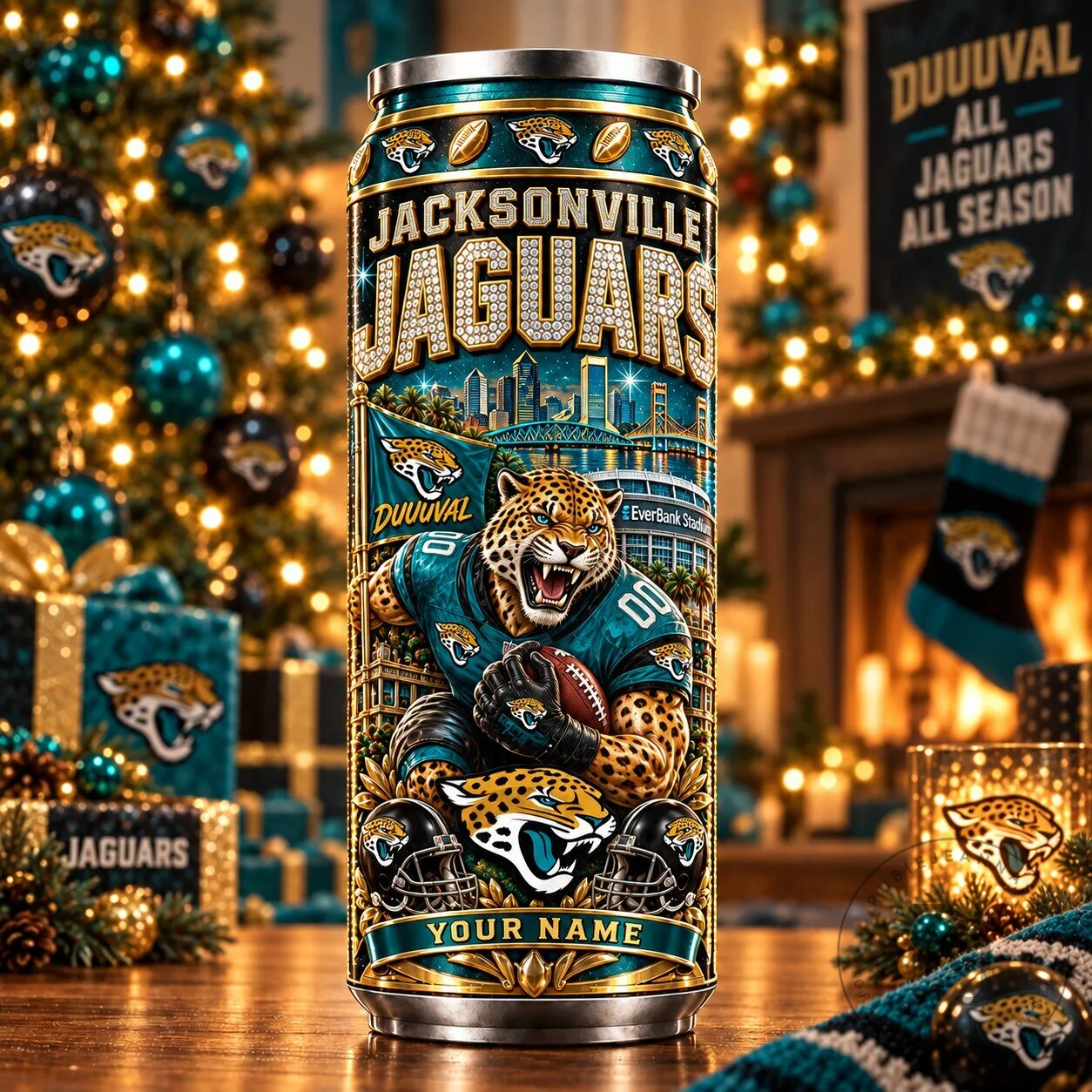 Jacksonville Jaguars NFL Football Team Personalized Name Can Tumbler 2 Jacksonville Jaguars NFL Football Team Personalized Name Can Tumbler