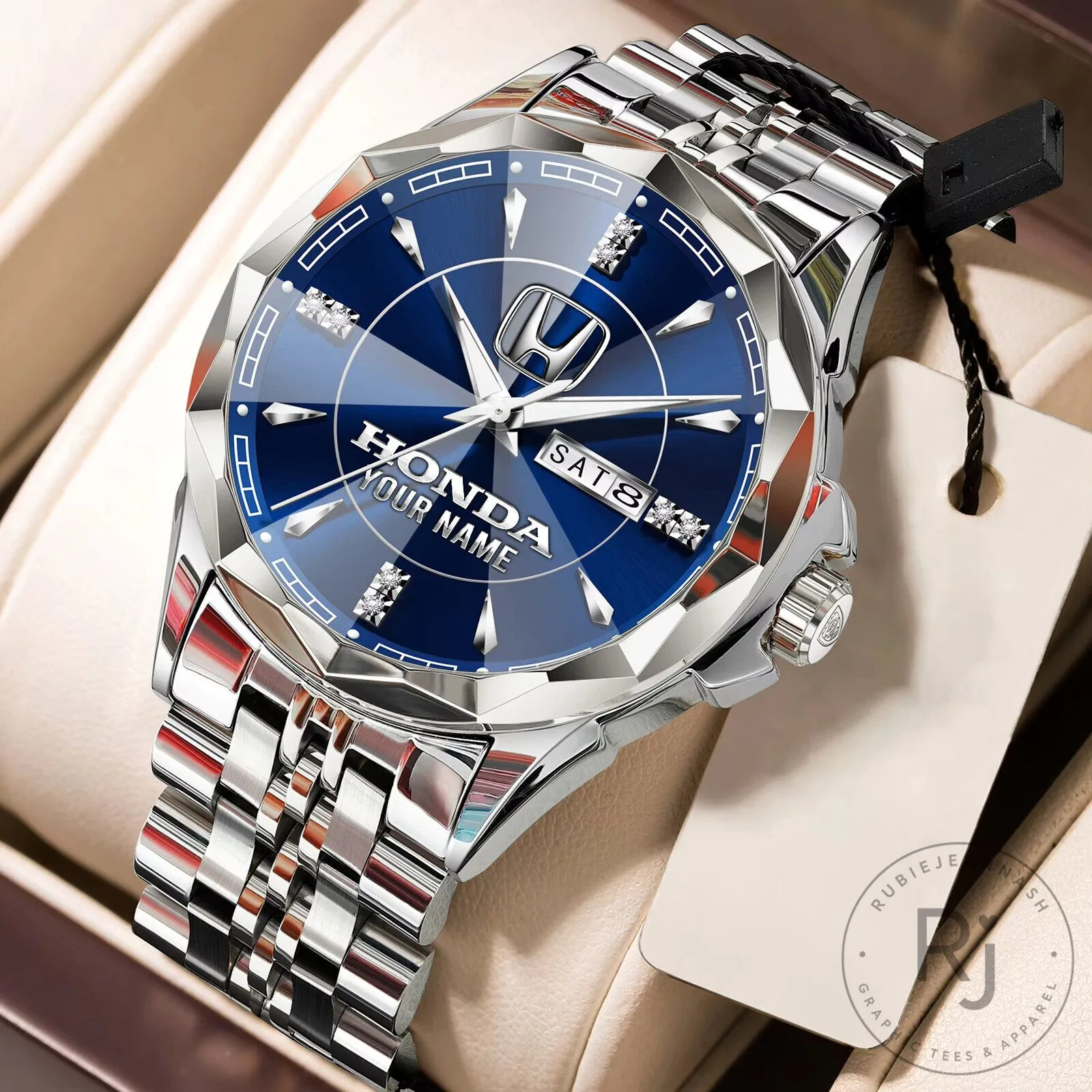 Honda Custom Name Elegant Design Stainless Steel Watch 22 Honda Custom Name Elegant Design Stainless Steel Watch