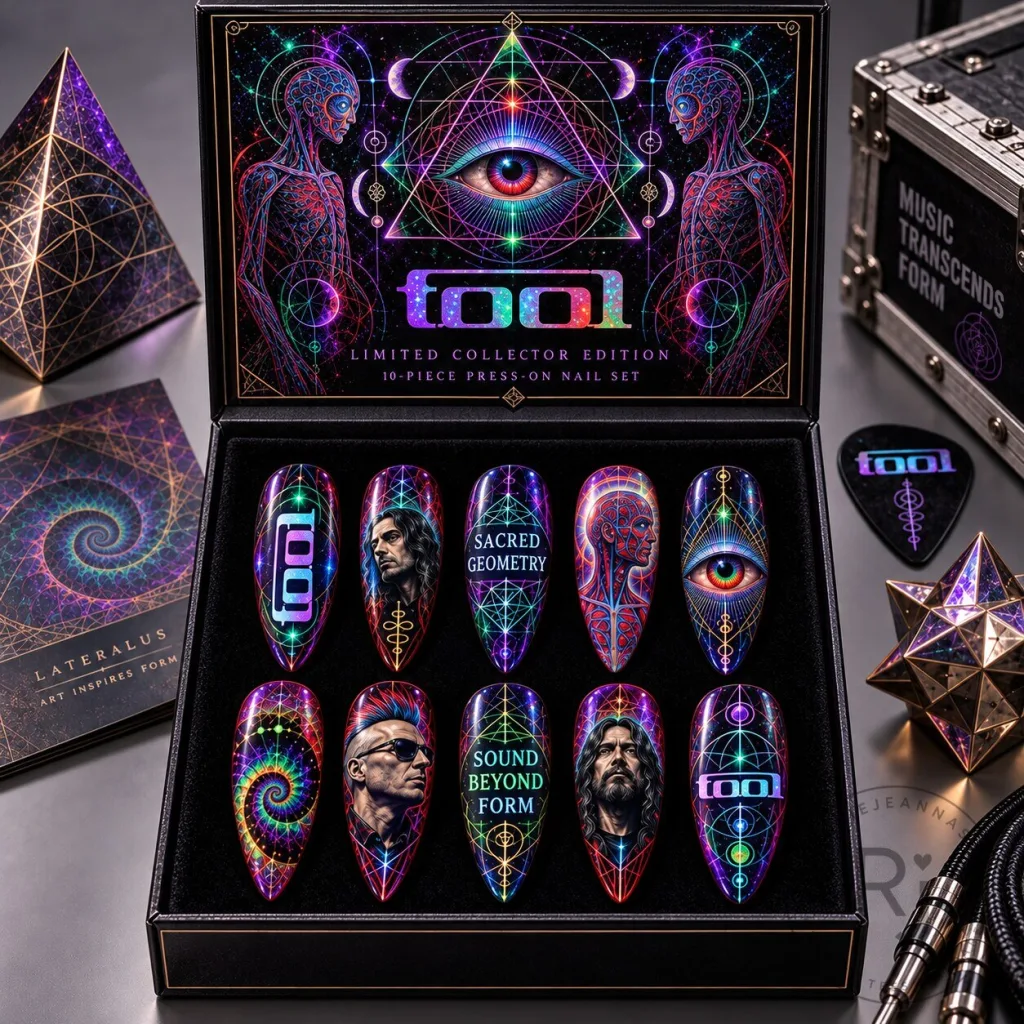 Tool Band Psychedelic Sacred Geometry Limited Edition Press-On Nails Set Tool Band Psychedelic Sacred Geometry Limited Edition Press-On Nails Set