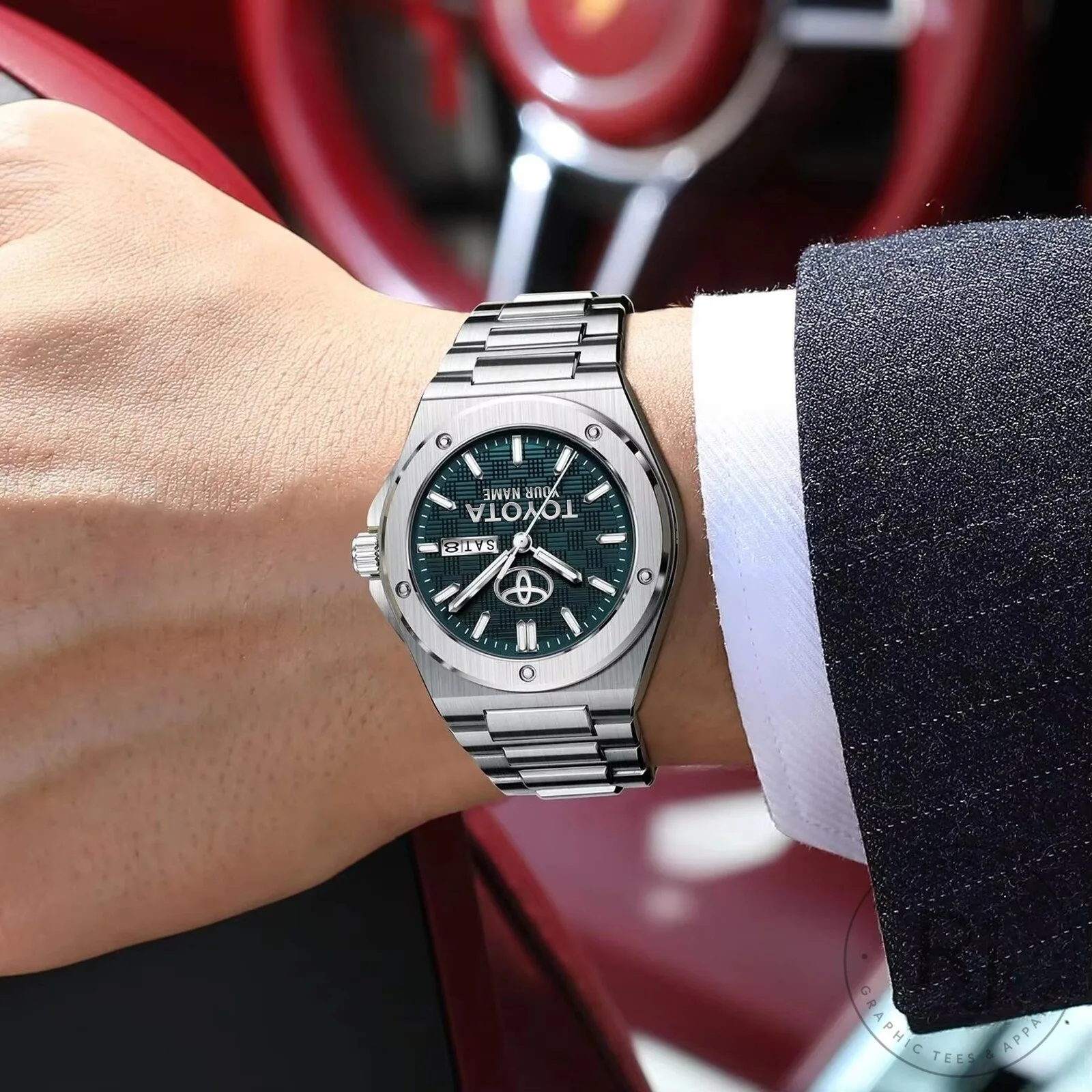 Toyota Luxury Casual Design Men Quartz Watch with Silver Stainless Steel Band 18 Toyota Luxury Casual Design Men Quartz Watch with Silver Stainless Steel Band