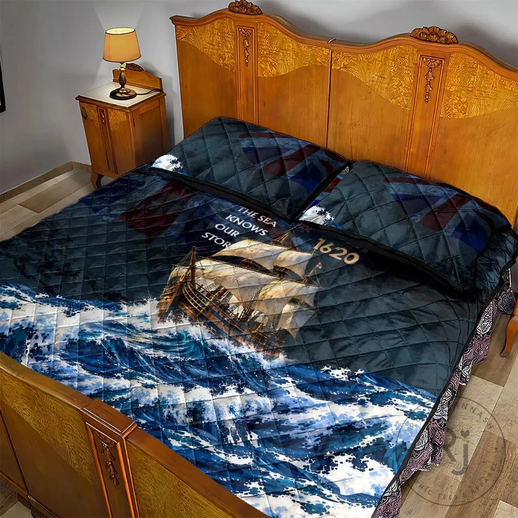 Mayflower 1620 Ship The Sea Knows Our Story Nautical Ocean Waves Quilt Bedding Set 12 Mayflower 1620 Ship The Sea Knows Our Story Nautical Ocean Waves Quilt Bedding Set