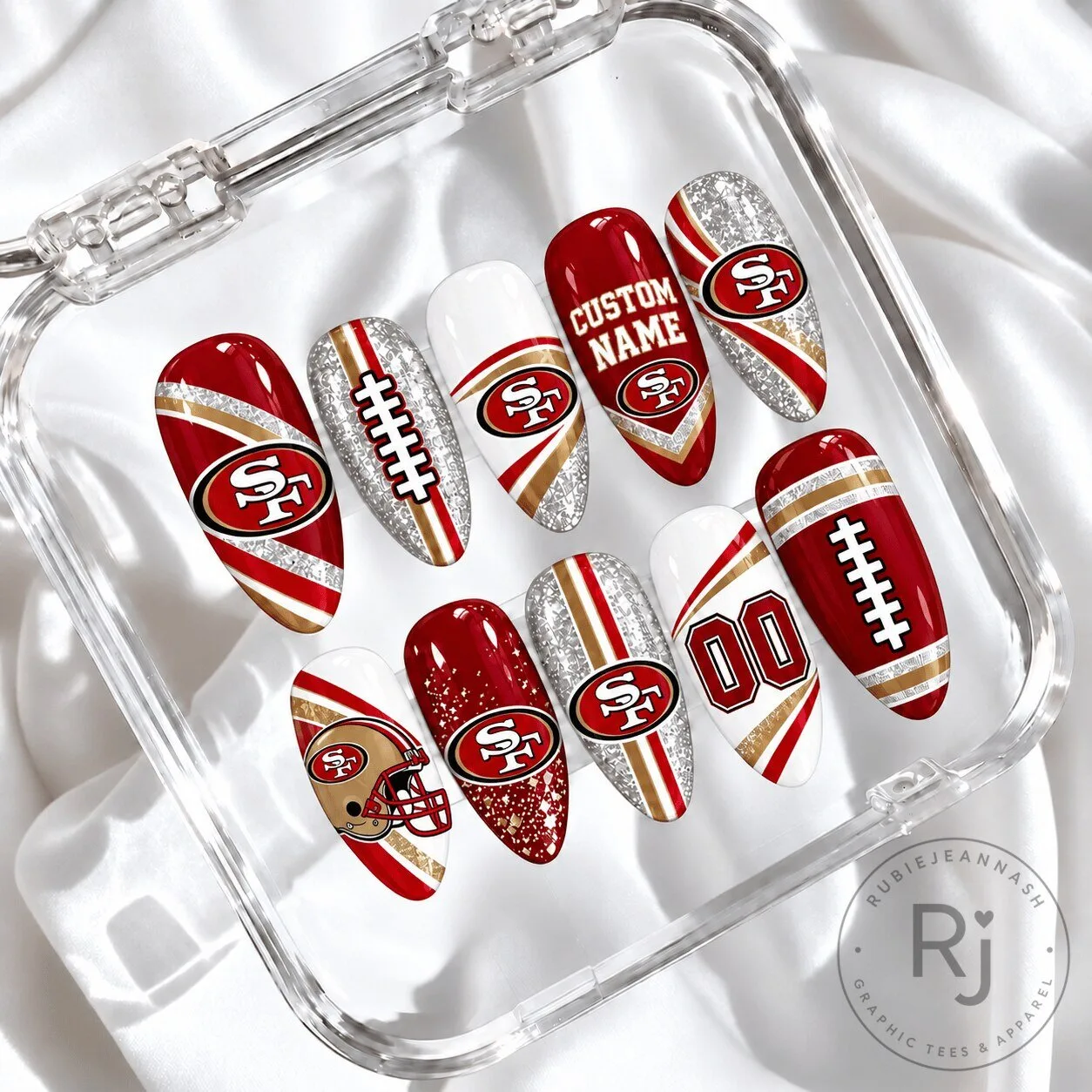 San Francisco 49ers NFL Football Team Custom Press On Nails