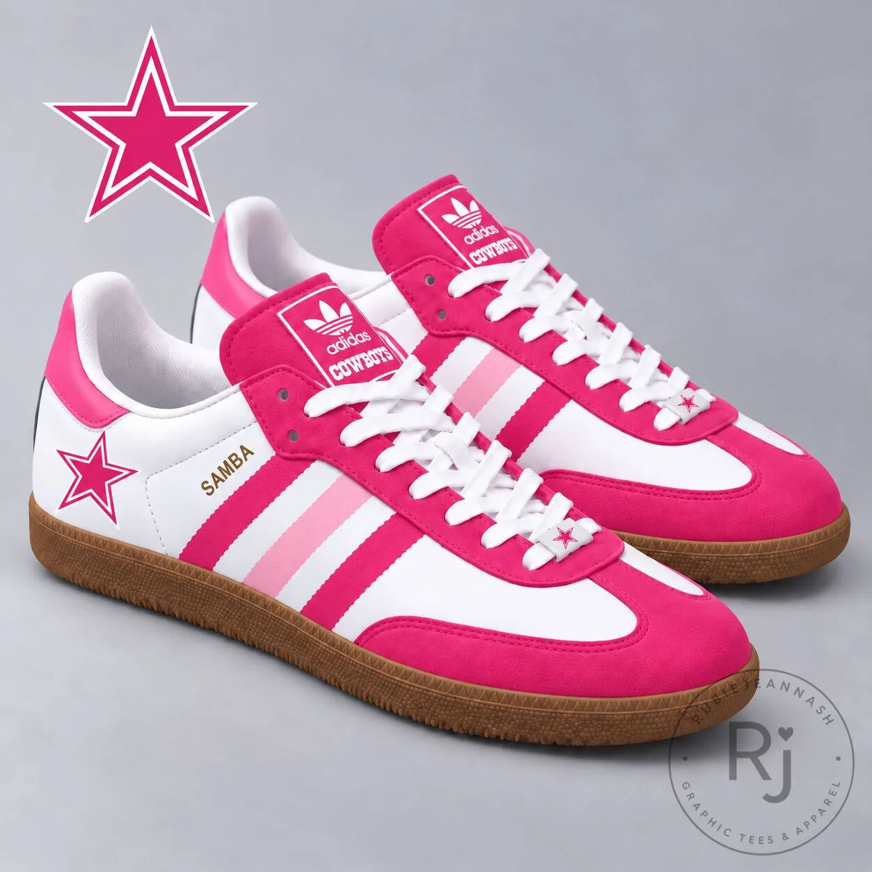 Dallas Cowboys Pink Breast Cancer Awareness Samba Shoes for Women