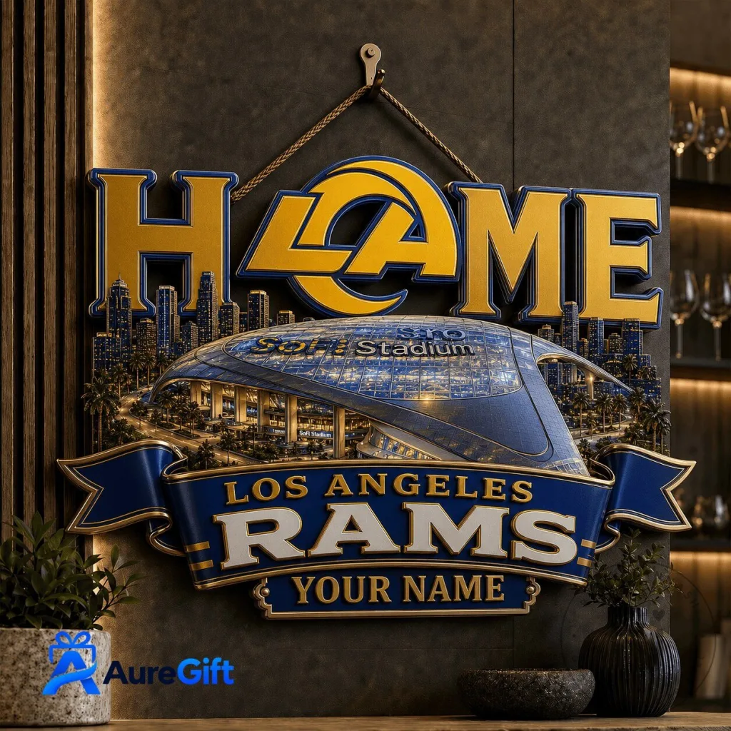 Los Angeles Rams SoFi Stadium Home Decor Wall Sign Plaque Los Angeles Rams SoFi Stadium Home Decor Wall Sign Plaque
