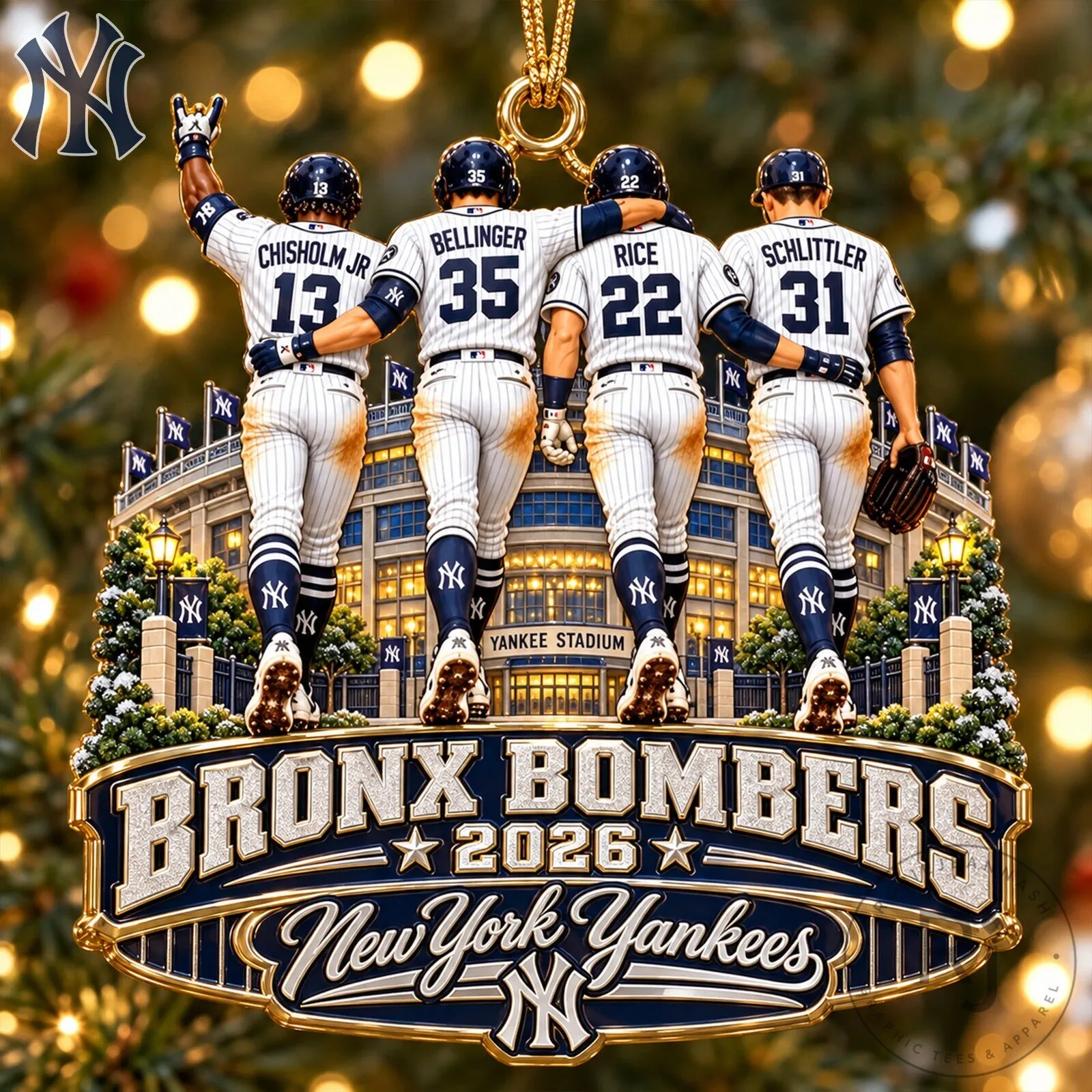 New York Yankees Bronx Bombers 2026 Baseball Team Christmas Ornament