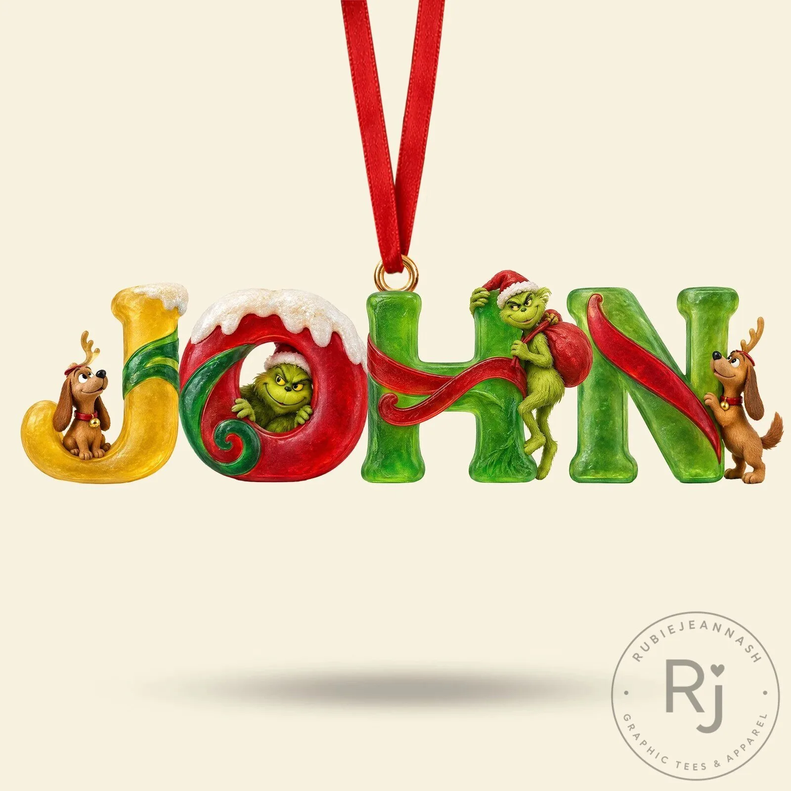Grinch Christmas Alphabet Personalized Name Ornament Holiday Tree Decor 11 Grinch Christmas Alphabet Personalized Name Ornament Holiday Tree Decor