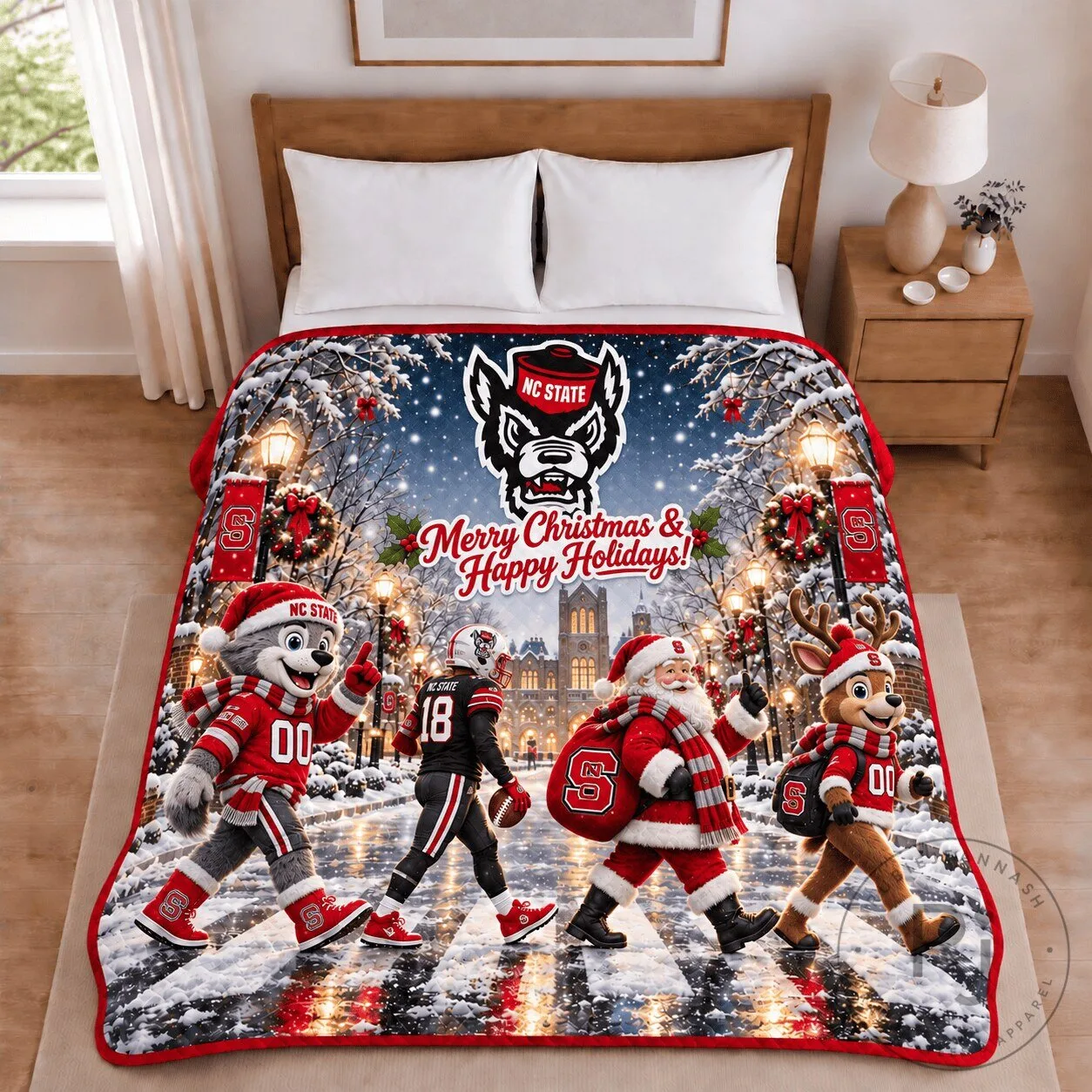 North Carolina State Wolfpack Christmas Holiday Football Blanket 5 North Carolina State Wolfpack Christmas Holiday Football Blanket