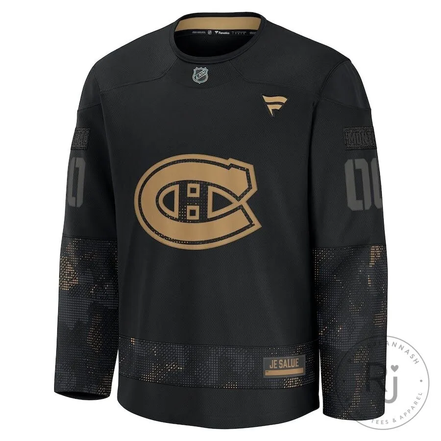 Montreal Canadiens Military Appreciation Black and Gold NHL Hockey Jersey 1 Montreal Canadiens Military Appreciation Black and Gold NHL Hockey Jersey