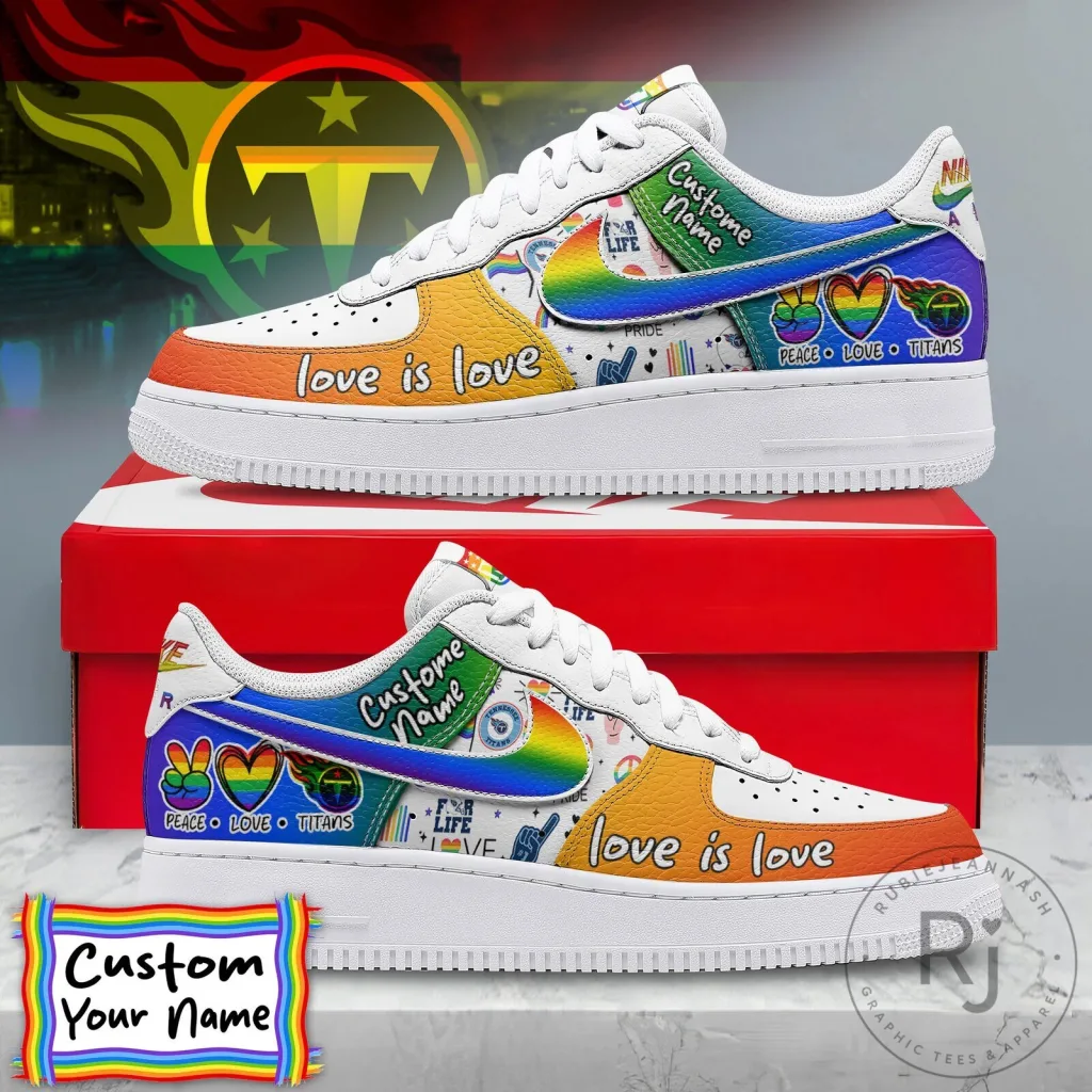 Tennessee Titans Pride Love Is Love Custom Name Shoes Tennessee Titans Pride Love Is Love Custom Name Shoes