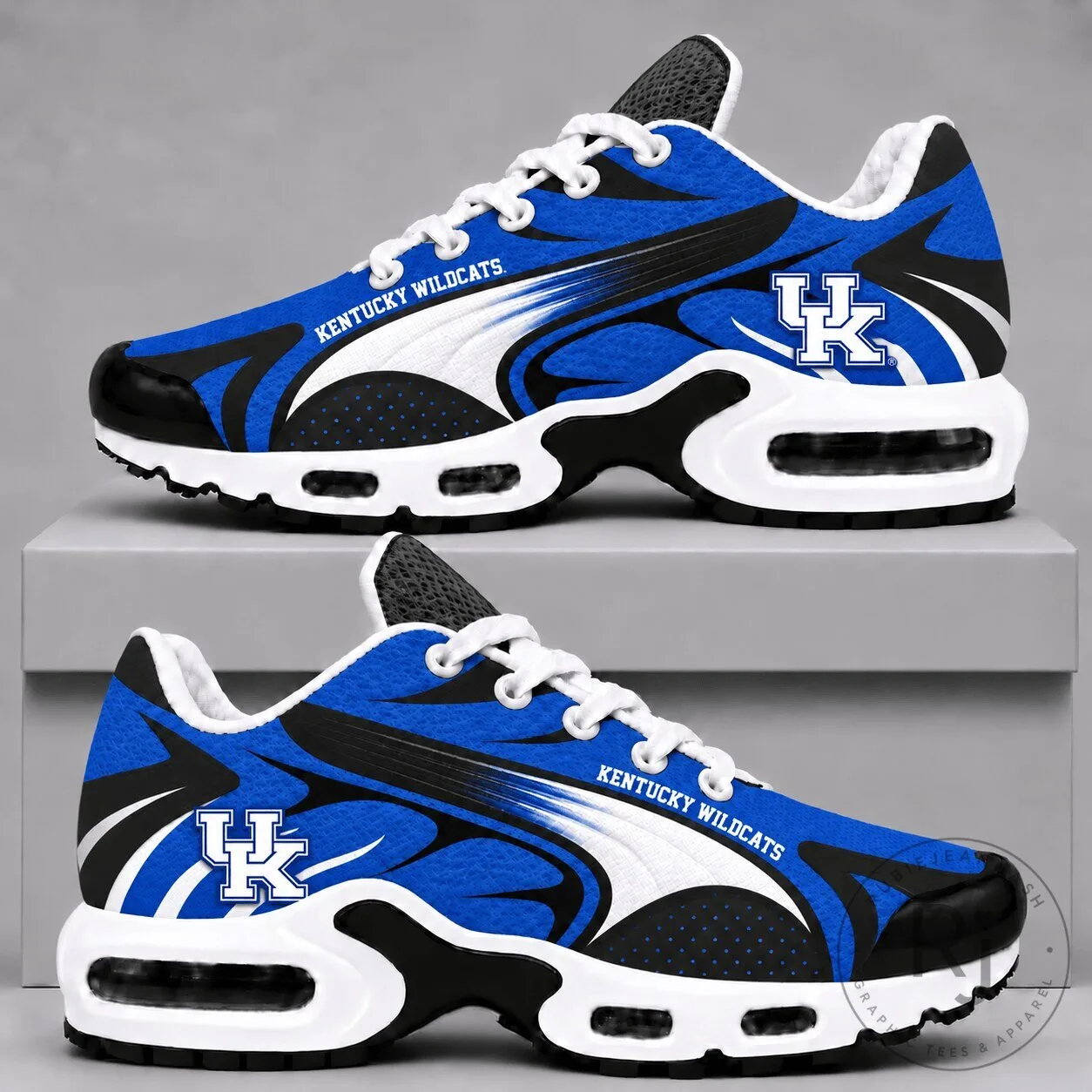 Kentucky Wildcats Blue and Black Athletic Running Shoes for Sports Fans